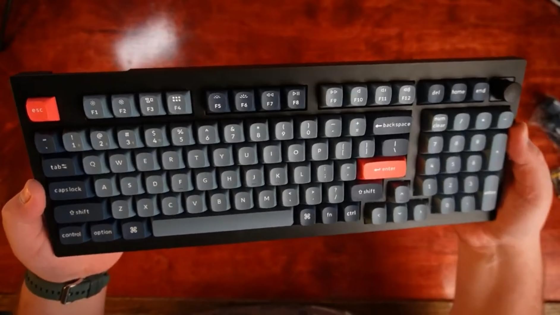 Keychron V5 Max Custom Wireless Mechanical Keyboard, 96% with Number Pad | 2.4 GHz/Bluetooth/USB-C, QMK Launcher Programmable, Hot-Swap Gateron Red Switch, PTB Keycaps RGB for Mac/Windows/Linux customer photo 1