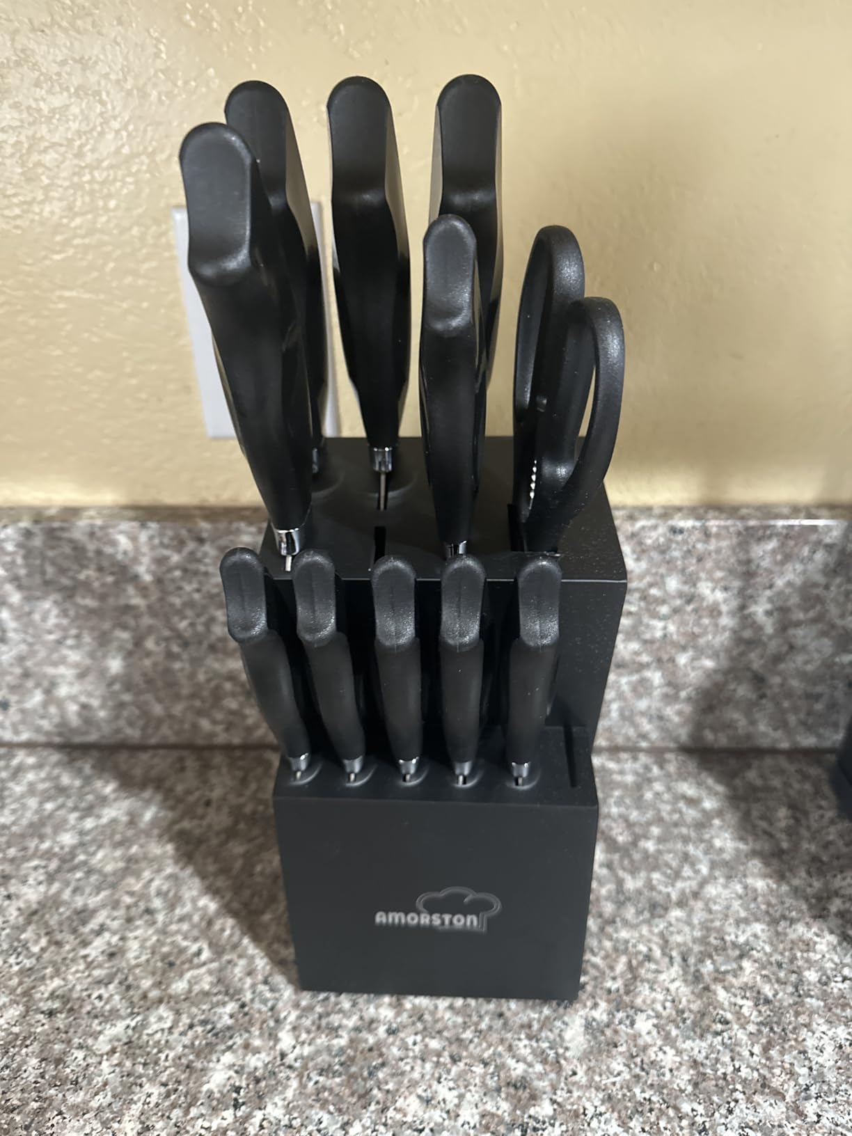 Knife Set, 15 Pieces Kitchen Knife Set with Built in Sharpener, High Carbon German Stainless Steel Knife Block Set, Dishwasher Safe, Fathers Day Gift for Men customer photo 1
