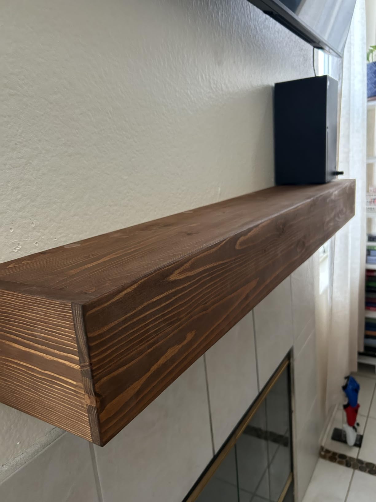 Avana Fireplace Mantel - Wall-Mounted Mantles for Over Fireplace - Farmhouse Fireplace Mantle Shelves - Handcrafted Wood Fireplace Mantels - Floating Fireplace Mantel 72 X 8 X 3 - Rustic Traditional customer photo 1