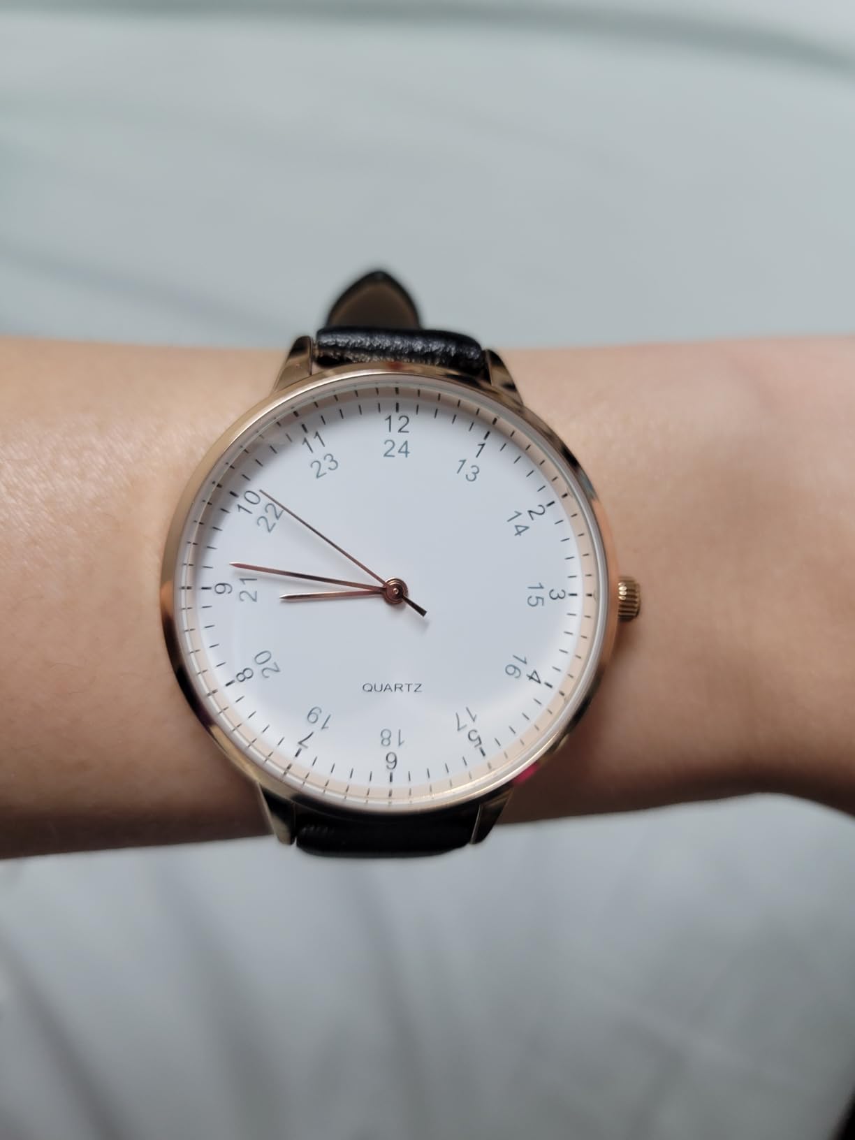 TWOPTION Women's Dainty Analog Leather Dress Watch for Small Wrists customer photo 1