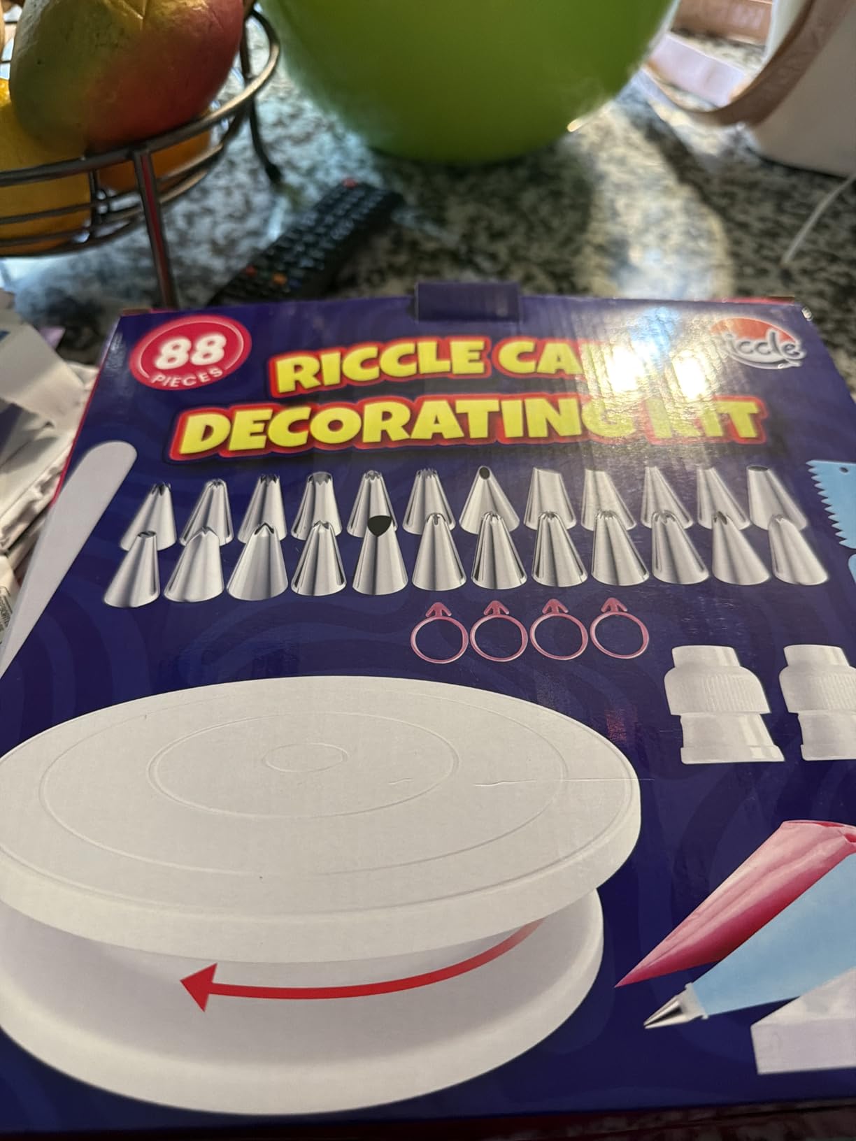 Riccle 88 pc Cake Decorating Kit & Cake Turntable - Piping Bags and Tips Set | Includes 50 Disposable + 2 Reusable Piping Bags, 24 Icing Piping Tips, 2 Spatulas, 3 Icing Comb Scraper, Baking Supplies customer photo 1