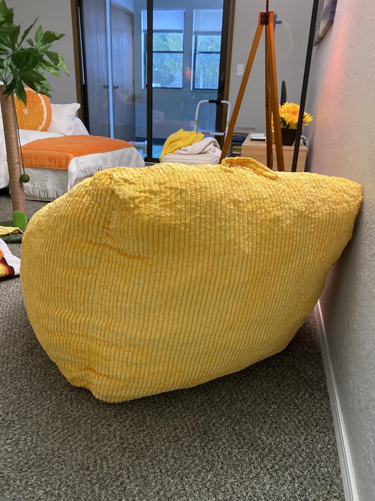 MAXYOYO Bean Bag Chair, Floor Sofa with Handle, Bean Bag Chairs for Adults and Kids, Teens Living Room Bean Bag, Accent Sofa Chair with Pocket for Gaming Reading Relaxing customer photo 2