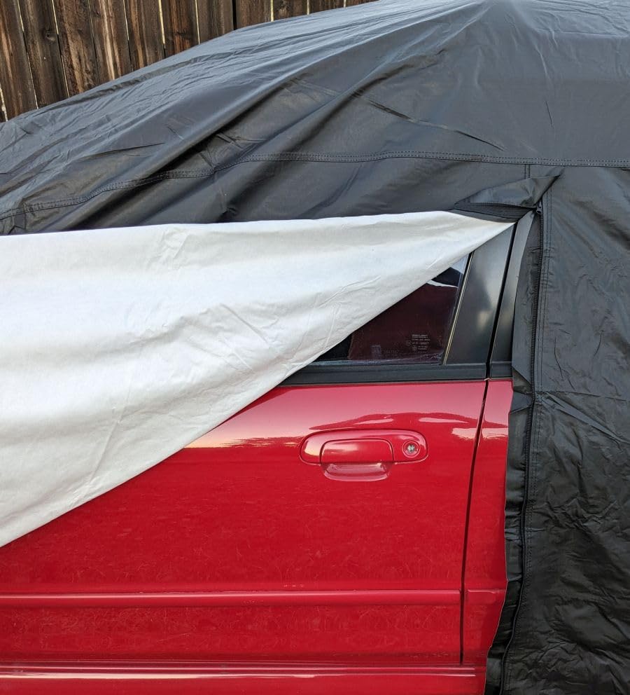 Favoto Car Cover Waterproof All Weather Custom Fit Tesla Model Y | 6 Layers Outdoor Rain Snow Sun Protection with Ventilated Mesh Charging Port Door Zipper customer photo 2