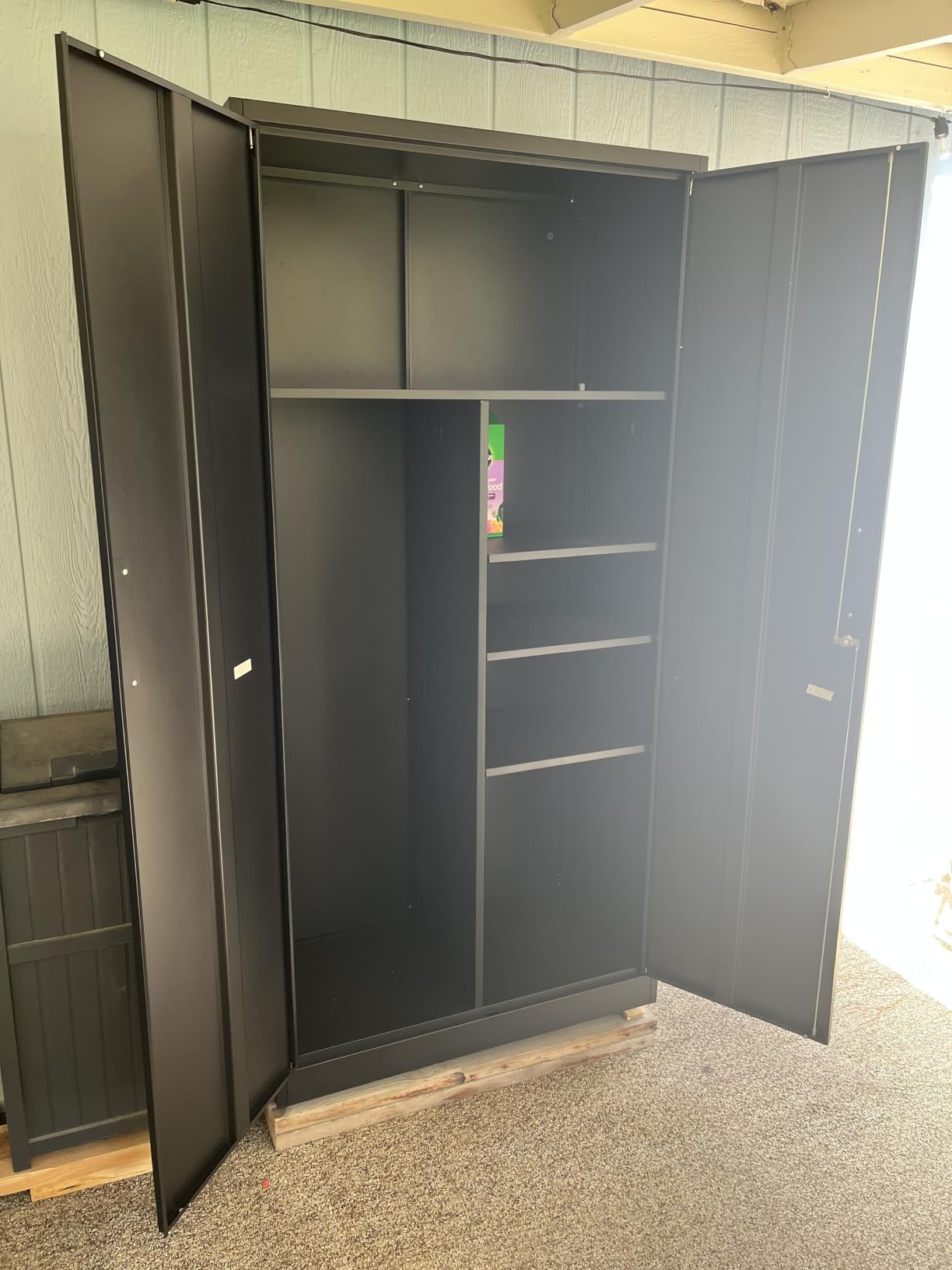 White Metal Storage Cabinet with Doors and Shelves, 36 inch Small Metal Cabinet with Lock, Short Garage Storage Cabinets, Locking Steel Cupboard for Home, Office, Kitchen, Garages customer photo 1