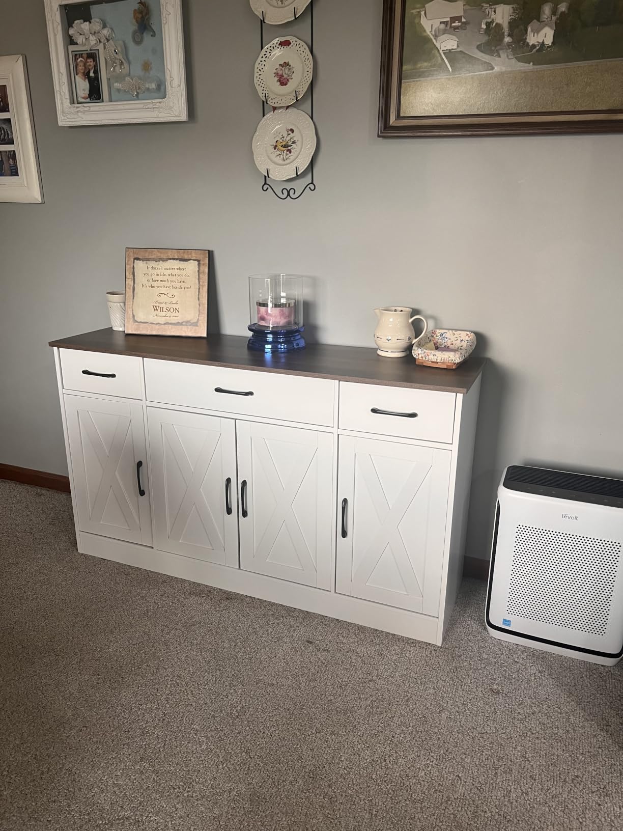 HOSTACK Buffet Cabinet with Drawers, 55