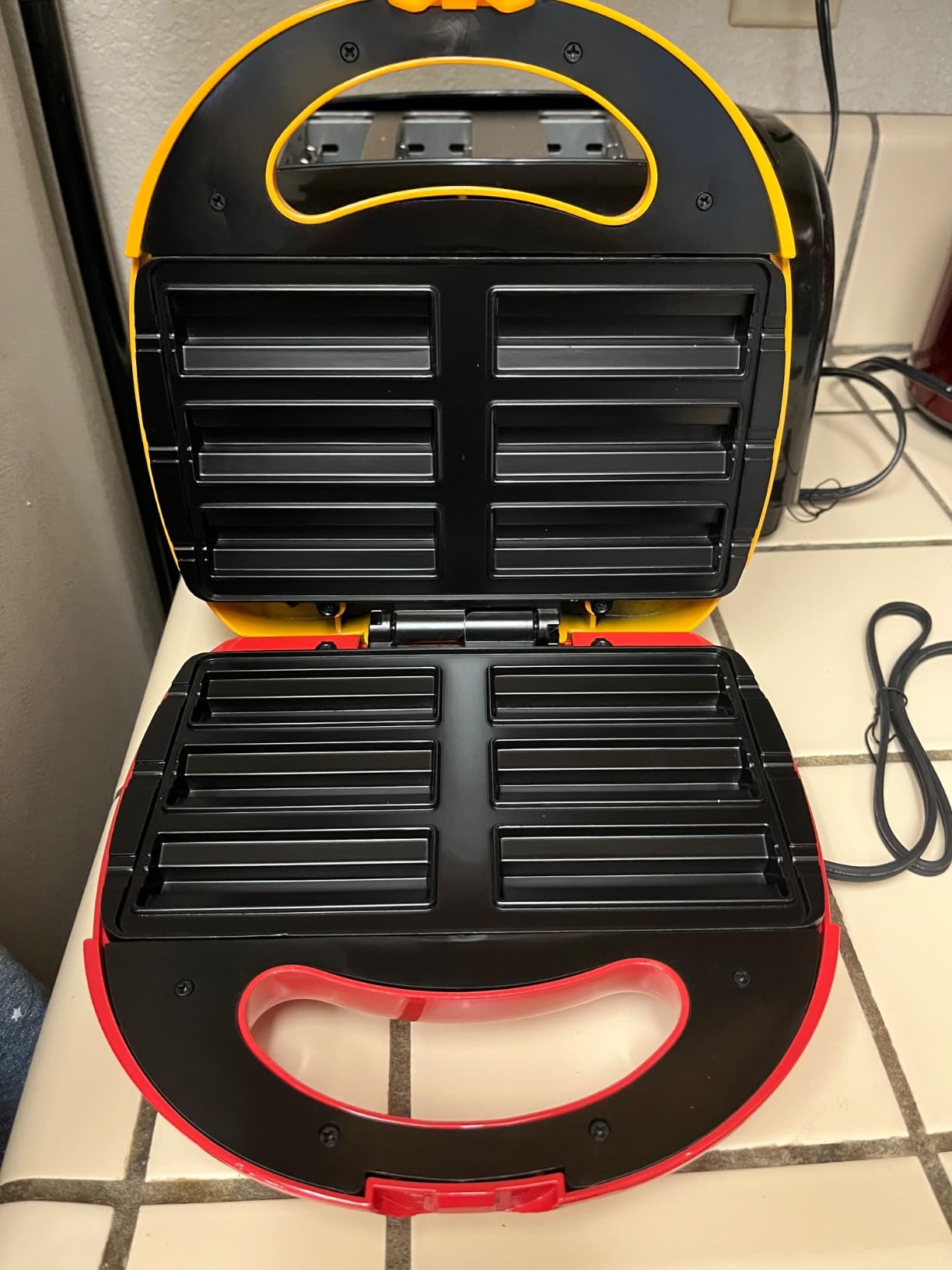 Nostalgia Taco Tuesday Electric Churro Maker - Nonstick, 6-Slot Dual Cooking Plates for Homemade Churros and Cinnamon Pasties - Yellow and Red customer photo 1