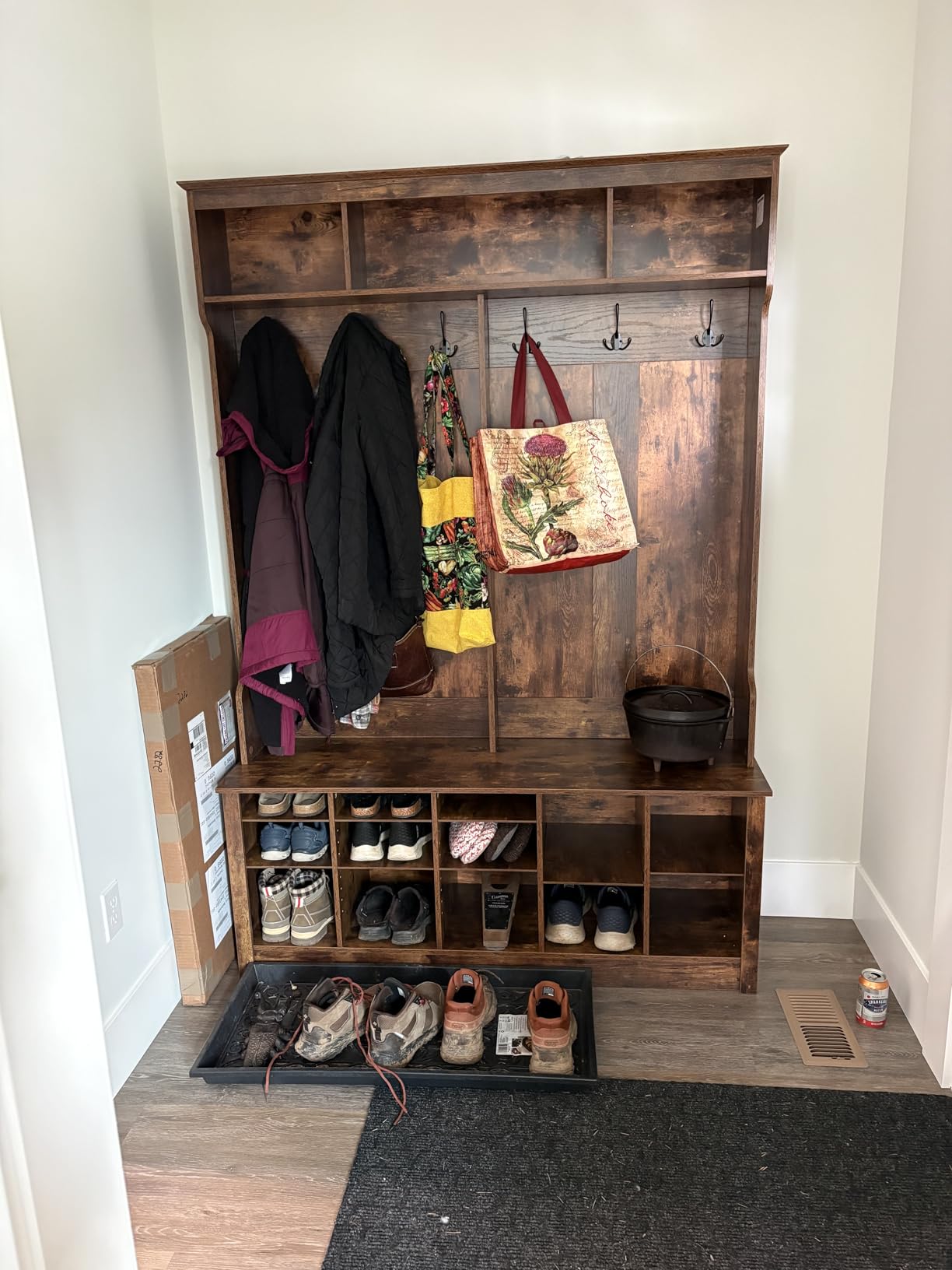 Hall Tree with Bench and Shoe Storage, 53