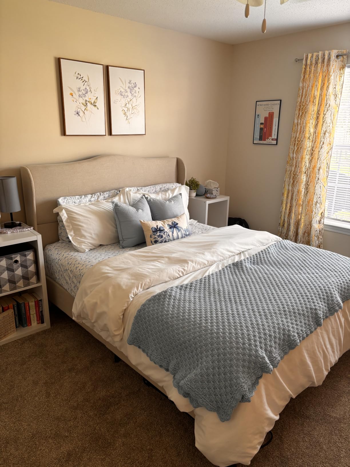 koorlian King Size Bed Frame Upholstered Platform Bed with 51