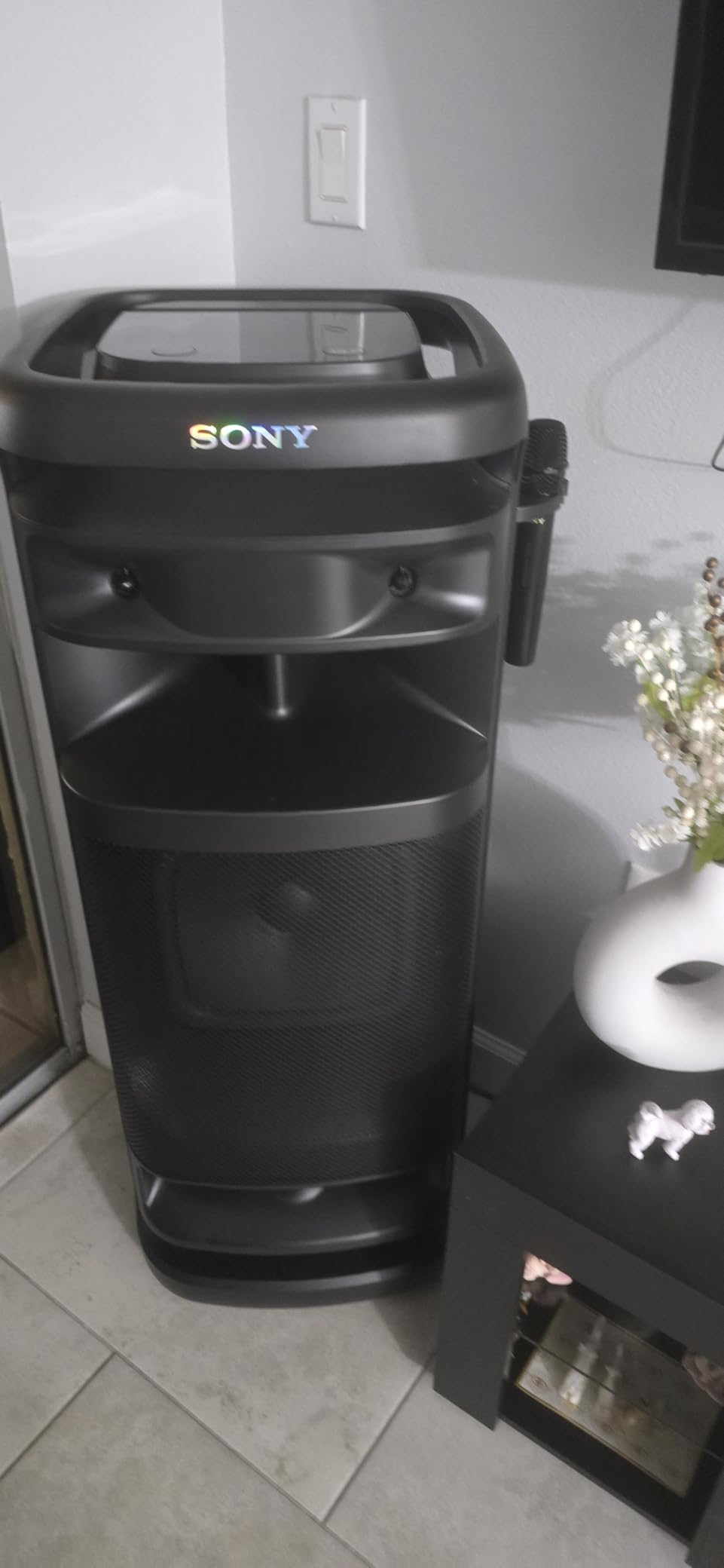 Sony ULT Tower 10 Bluetooth Karaoke Party Speaker with Wireless Microphone | 360° Sound & Party Lights, Wireless mic included, Handle and Wheels, TV Sound Booster, 7-Band EQ, 2 Enhanced Bass Modes customer photo 1