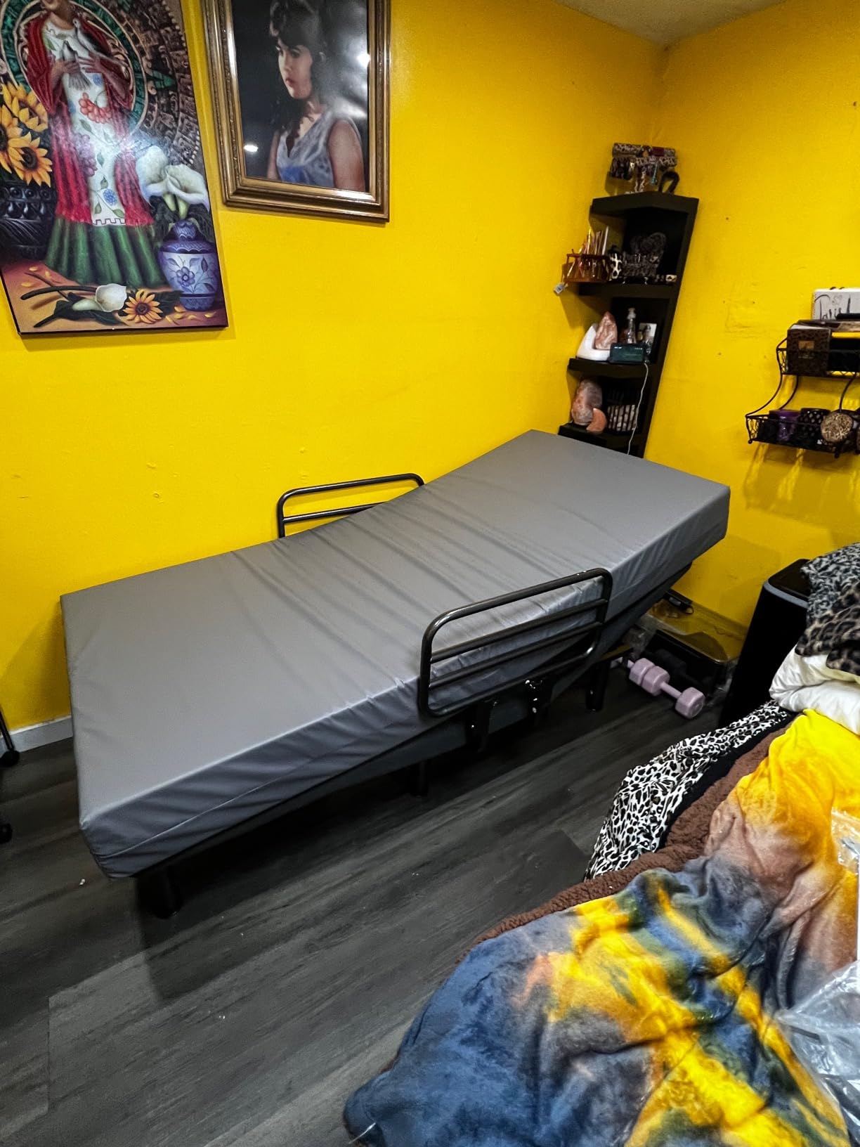 AbyssZen Adjustable Bed Frame with One Side Rail, Electric Ergonomic Base for Comfort & Safety - Ideal for Seniors, Home Care & Hospital Use customer photo 1