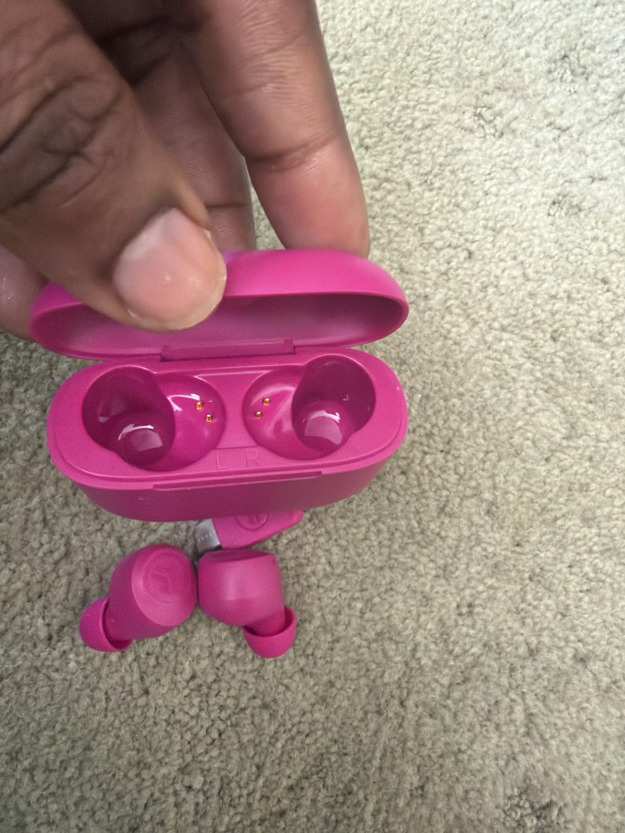 JLab Go Air Pop+, True Wireless Earbuds, Bluetooth Earbuds with Microphone, Dual Connect, EQ3 Sound, Pink customer photo 1