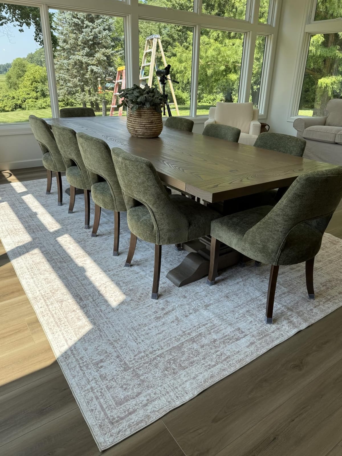 Soalmost Washable Area Rug 8x10 Large Soft Beige Rugs for Living Room | Vintage Non-Slip Carpet for Dining Bedroom, Stain Resistant Low Pile Foldable Lightweight Floor Mat Under Table Home Decor customer photo 1