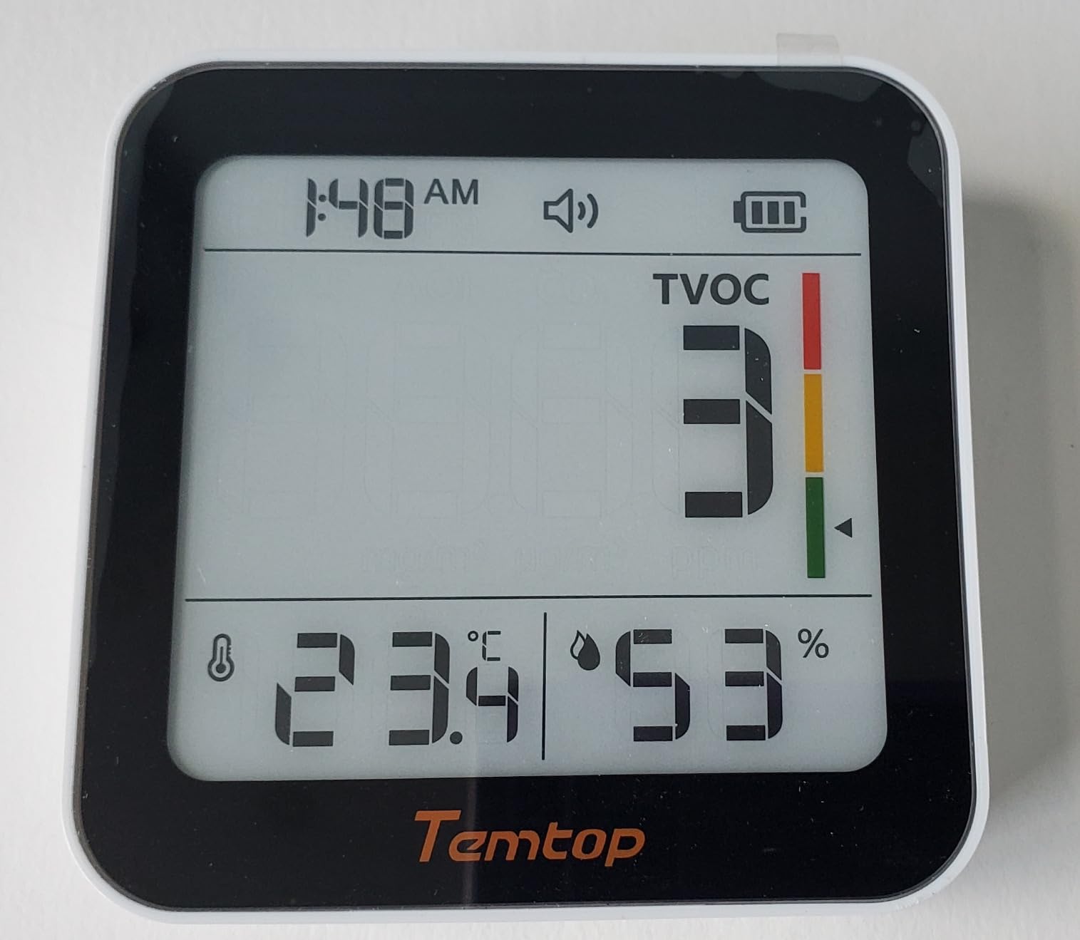 Temtop M10+ 6-in-1 CO2 Meter & Indoor Air Quality Monitor | PM2.5, TVOC, AQI, E-Ink Display, 60-Day Battery, App Temperature & Humidity for Home Bedroom Office customer photo 2