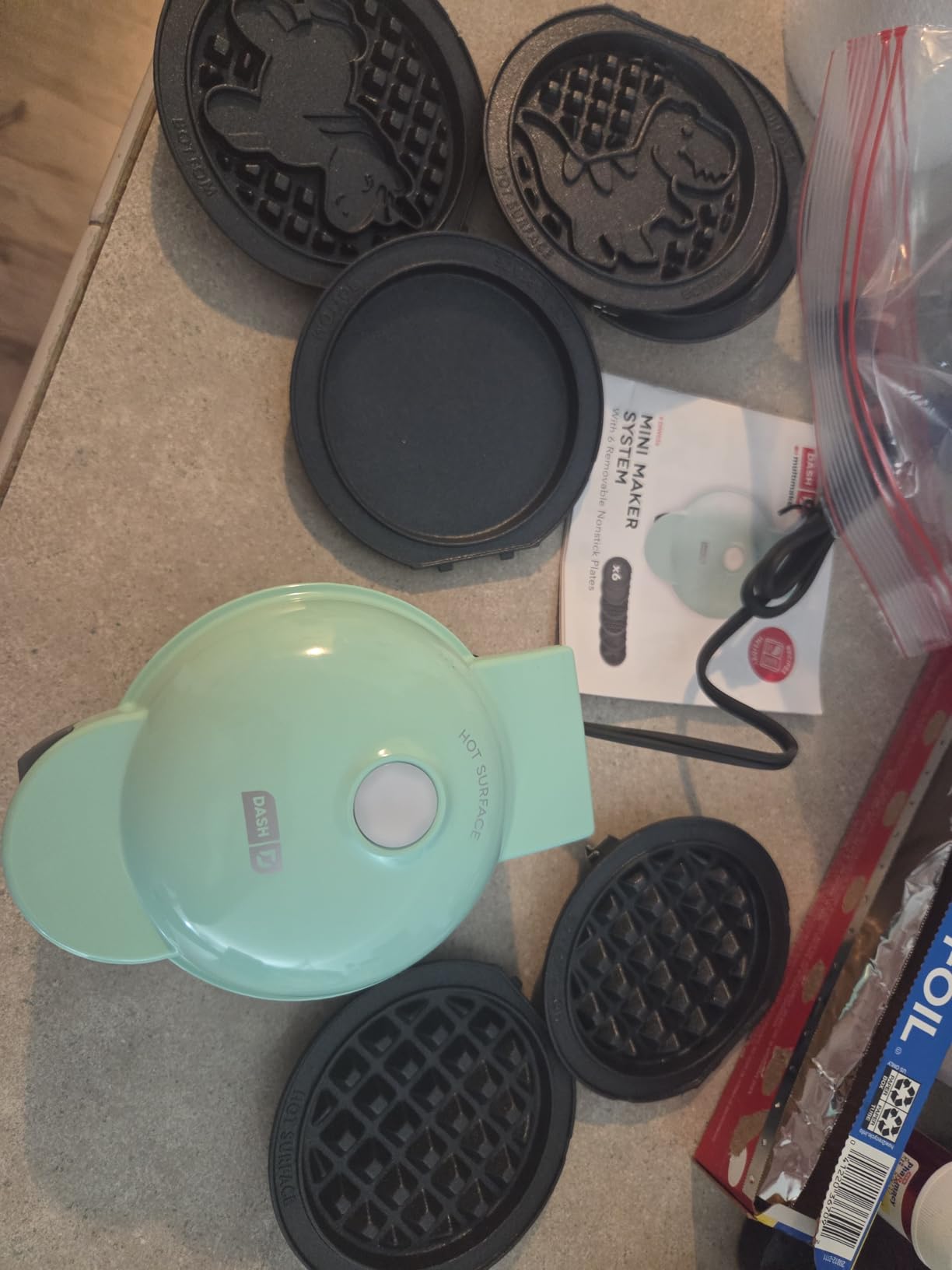 Dash MultiMaker Mini Waffle Maker, Removable Waffle & Griddle Plates, Aqua | Mini Pancake Maker for Kids; Interchangeable Plates Cook Pancakes, Eggs, Snacks, and Fun Unicorn & Dinosaur Waffles customer photo 1