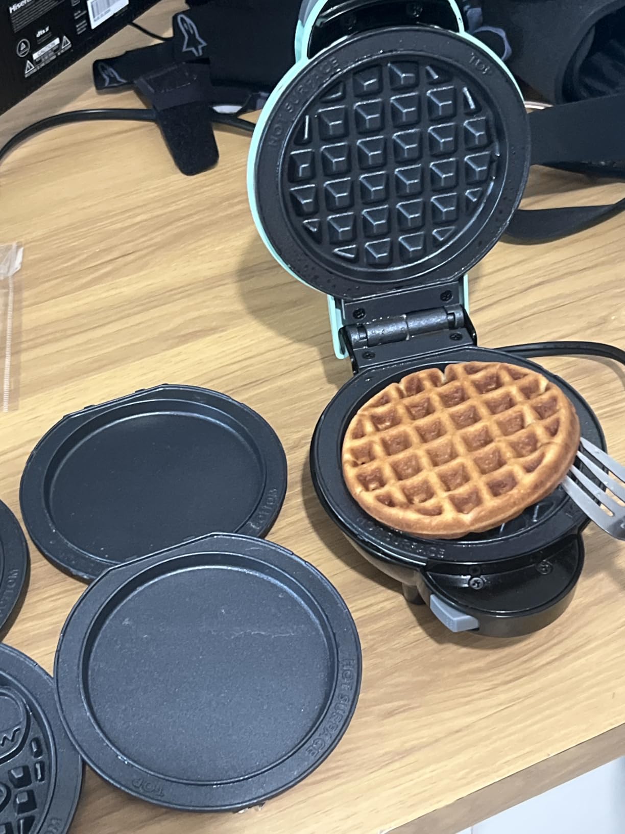 Dash MultiMaker Mini Waffle Maker, Removable Waffle & Griddle Plates, Aqua | Mini Pancake Maker for Kids; Interchangeable Plates Cook Pancakes, Eggs, Snacks, and Fun Unicorn & Dinosaur Waffles customer photo 2