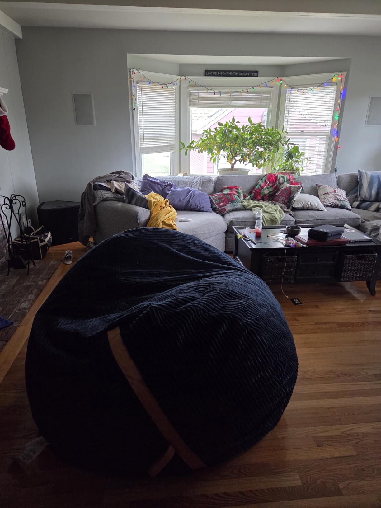 Big Joe Fuf 8Ft Giant Foam Bean Bag Chair, Oversized Couch with Removable Cover for Kids, Teens, Adults, Vanilla Latte Corded Plush, 8 Foot customer photo 1