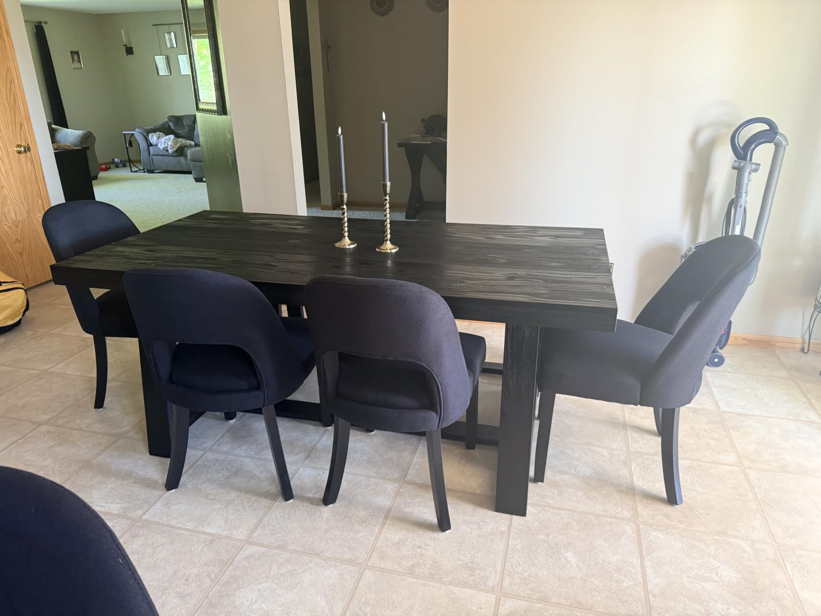 Plank+Beam Classic 72 Inch Dining Table, Rectangular, Pecan Wirebrush | Non-Toxic Finishes, Versatile Design, Farmhouse Design, Elegant Details, Easy Assembly, Quick Setup, Solid Wood customer photo 2
