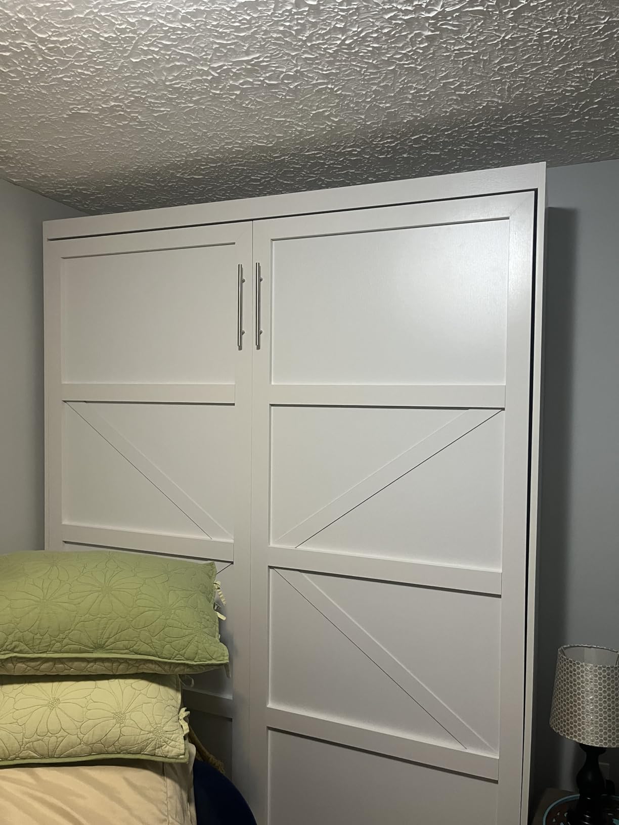 ROOMTEC Full Size Murphy Wall Bed, White, Space-Saving Furniture Bed Frame customer photo 2