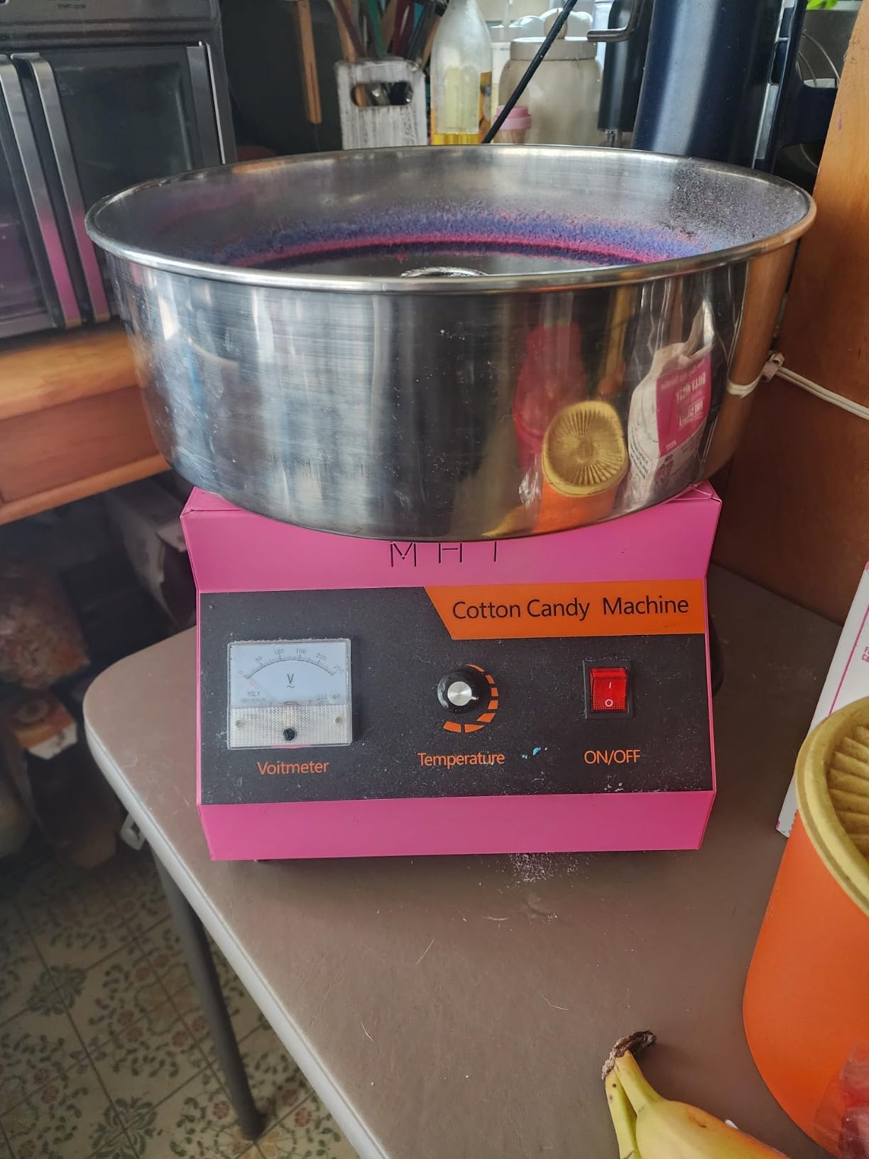 Commercial and Home Cotton Candy Machine 110V 1000W, 3 Mins Fast Preheat, Stainless Steel, Easy to Operate and Clean for Birthday Party, Events and Commercial Use customer photo 1