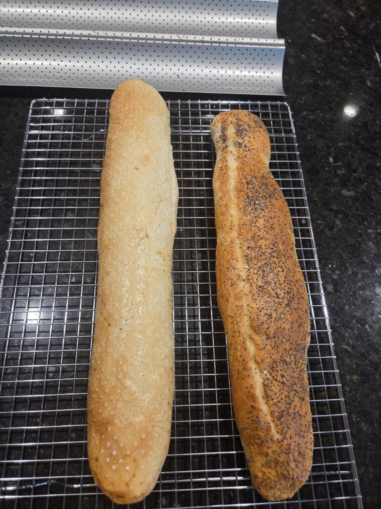 Pavsrmy Baguette Bread Pan, Premium Nonstick Perforated Baguette Pan for French Bread Baking, 4 Loaves Baguette Baking Tray for Sourdough, Italian Bread customer photo 1
