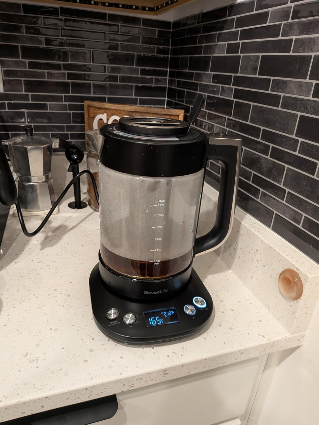 GoveeLife Smart Electric Kettle, Tea Infuser for Loose Leaf, 1.7L Silver | Electric Tea Kettle with Brewing Program, Variable Temperature Control, 2H Keep Warm & Auto Shut-Off, BPA Free customer photo 1