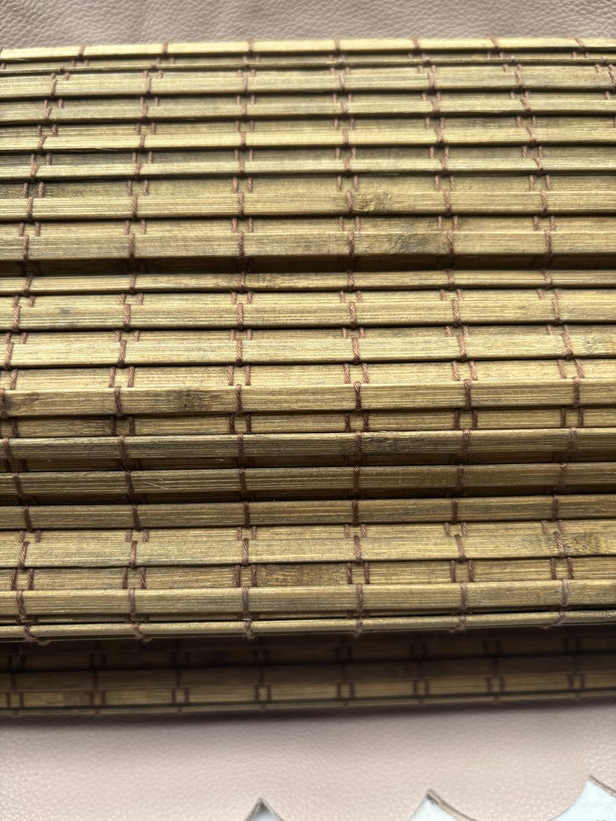 LazBlinds Cordless Bamboo Roman Shades, 34x64, Highfield Teak | Privacy Blinds for Interior Windows, Room Darkening Roll Up Bamboo Blinds customer photo 2