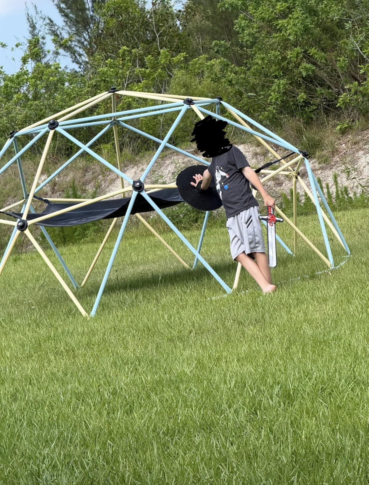 VEVOR Climbing Dome, 10FT Geometric Dome Climber with Hammock and Swing, Jungle Gym Supports 750LBS customer photo 1