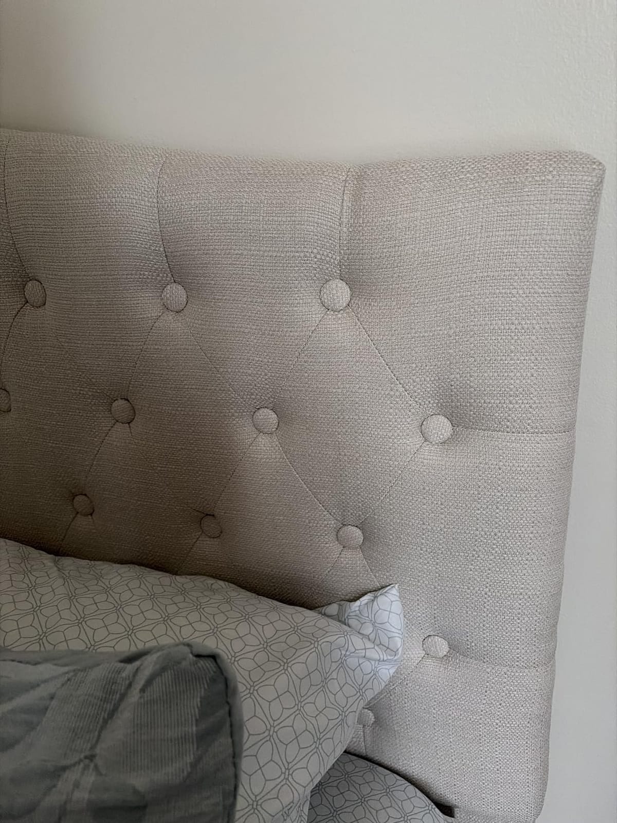 Furpopup Linen Upholstered Headboard King/Cal King Size Wall Mount, Bed Frame Mount, Featuring High-Density Sponge Padding, Luxury Texture Easy Assembly Comfort and Style-Ivory customer photo 2