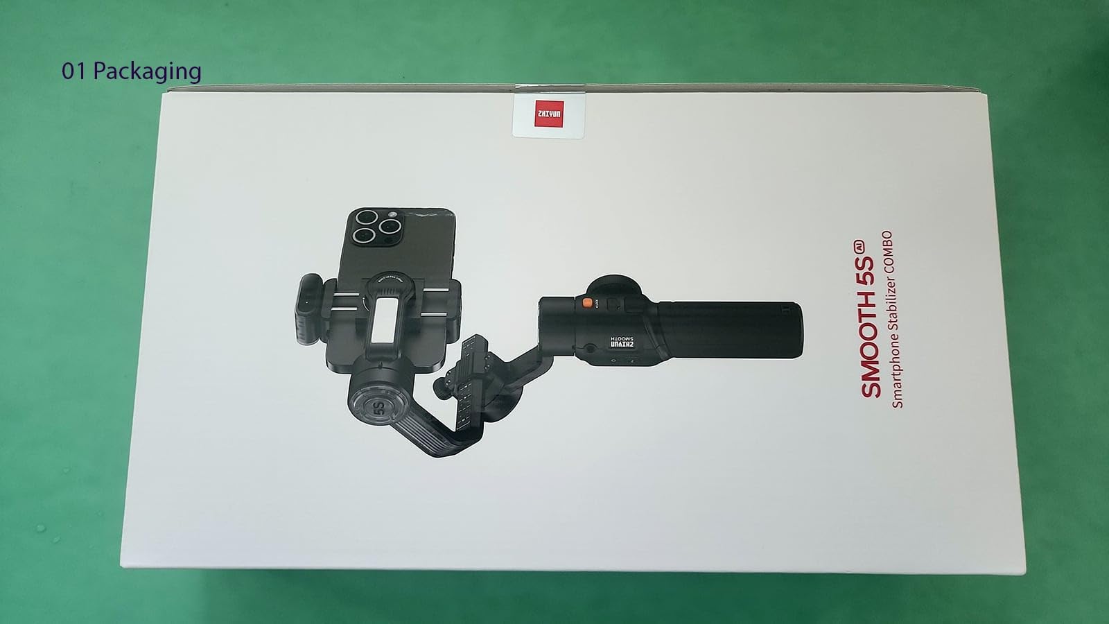 ZHIYUN Smooth 5S AI Combo 3-Axis Gimbal Stabilizer for iPhone 15 Pro Max & Android Smartphone Gimbal with AI Tracker, Built-in Fill Light, Tripod, Phone Stabilizer for Video Recording Vlog Filming customer photo 1