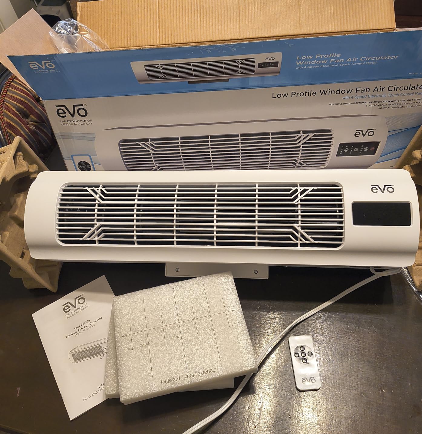 EVO Window Fan Air Circulator with Remote Control (Fits Up To 40