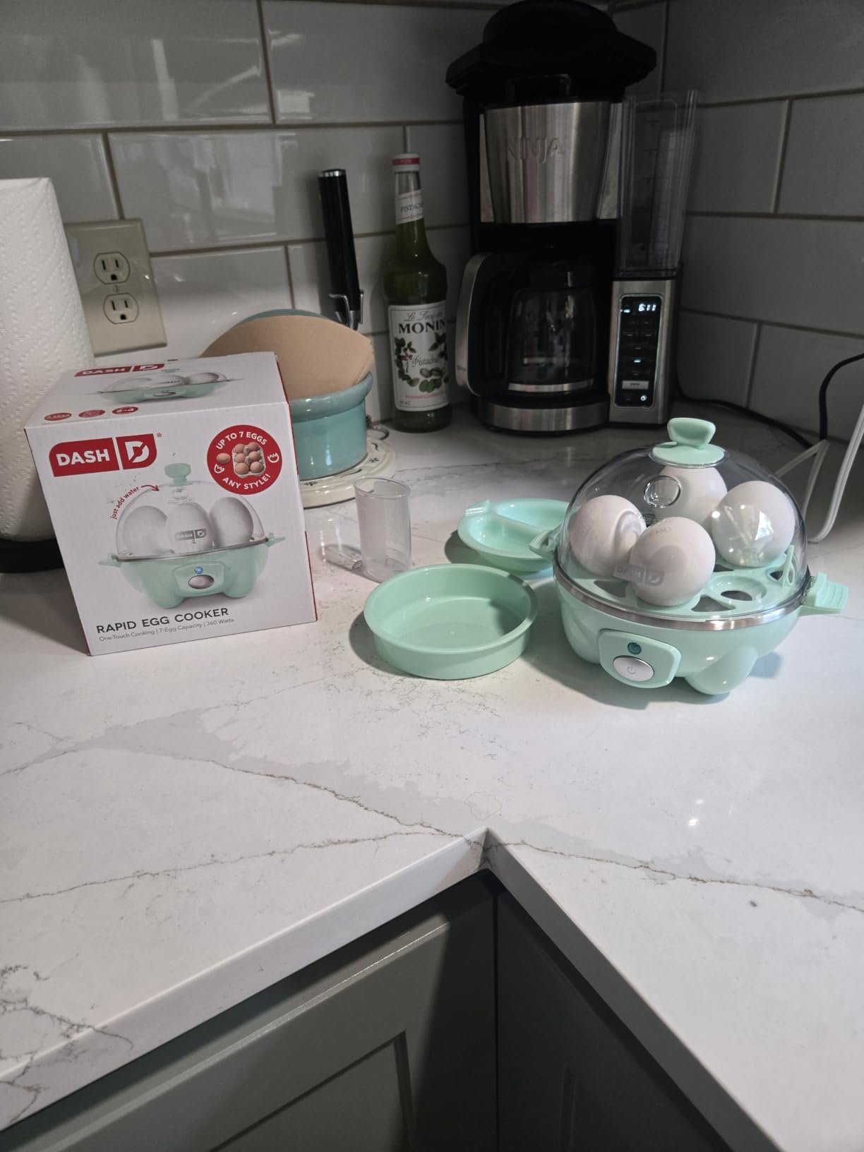 Dash Rapid Egg Cooker, 7 Hard Boiled Eggs, Cream | Electric Egg Poacher, Boiler, Steamer & Omelette Maker Machine, Soft or Poached Eggs for Breakfast, Auto Shut-Off, BPA-Free customer photo 2