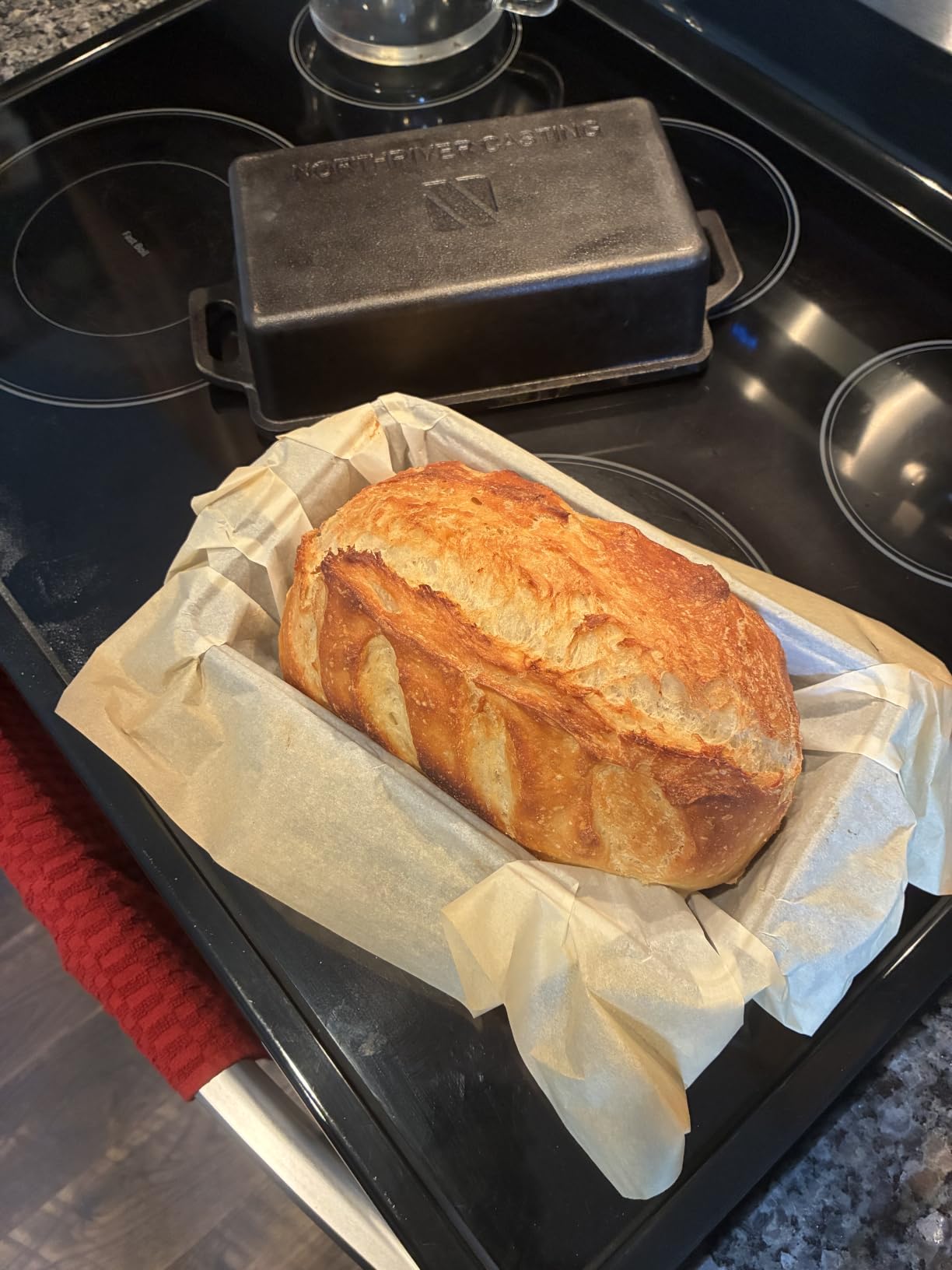 Northriver Casting 9x5 Inch Cast Iron Loaf Pan with Lid | Bread Baking Pan | Even Heat Distribution for Homemade Bread, Cake, and Meatloaf | 2 Piece Set customer photo 1