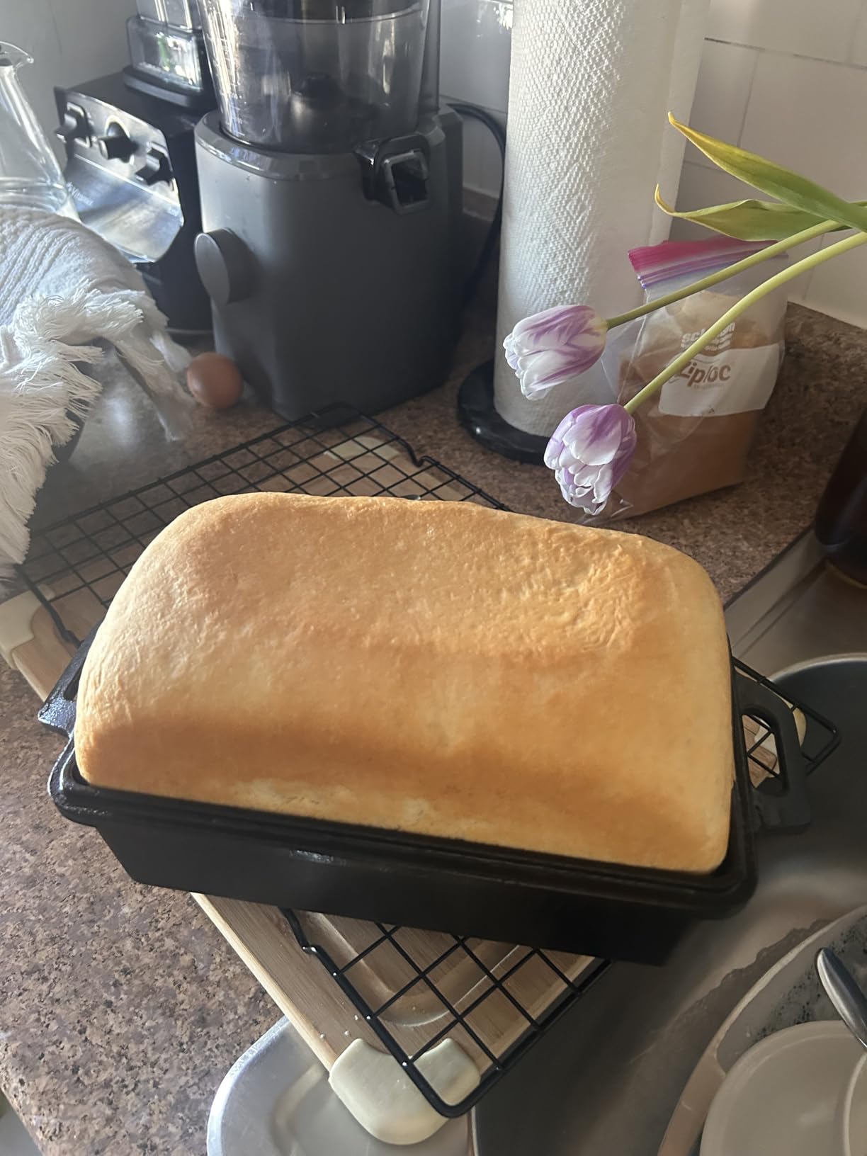 Northriver Casting 9x5 Inch Cast Iron Loaf Pan with Lid | Bread Baking Pan | Even Heat Distribution for Homemade Bread, Cake, and Meatloaf | 2 Piece Set customer photo 2