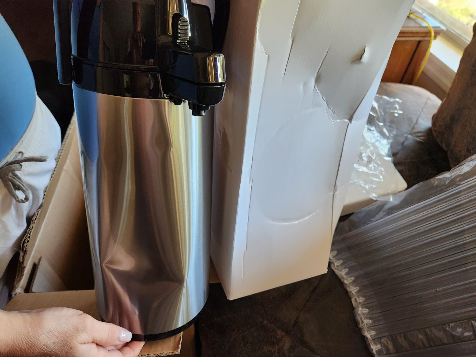 NUPANT Commercial Airpot Coffee Brewer 2.2L/74oz Drip Coffee Maker with 24H Insulated Thermal Carafe Stainless Steel Pour Over Coffee Machine 120V/1450W COFFEE Dispenser for Café Restaurant Cafateria customer photo 2