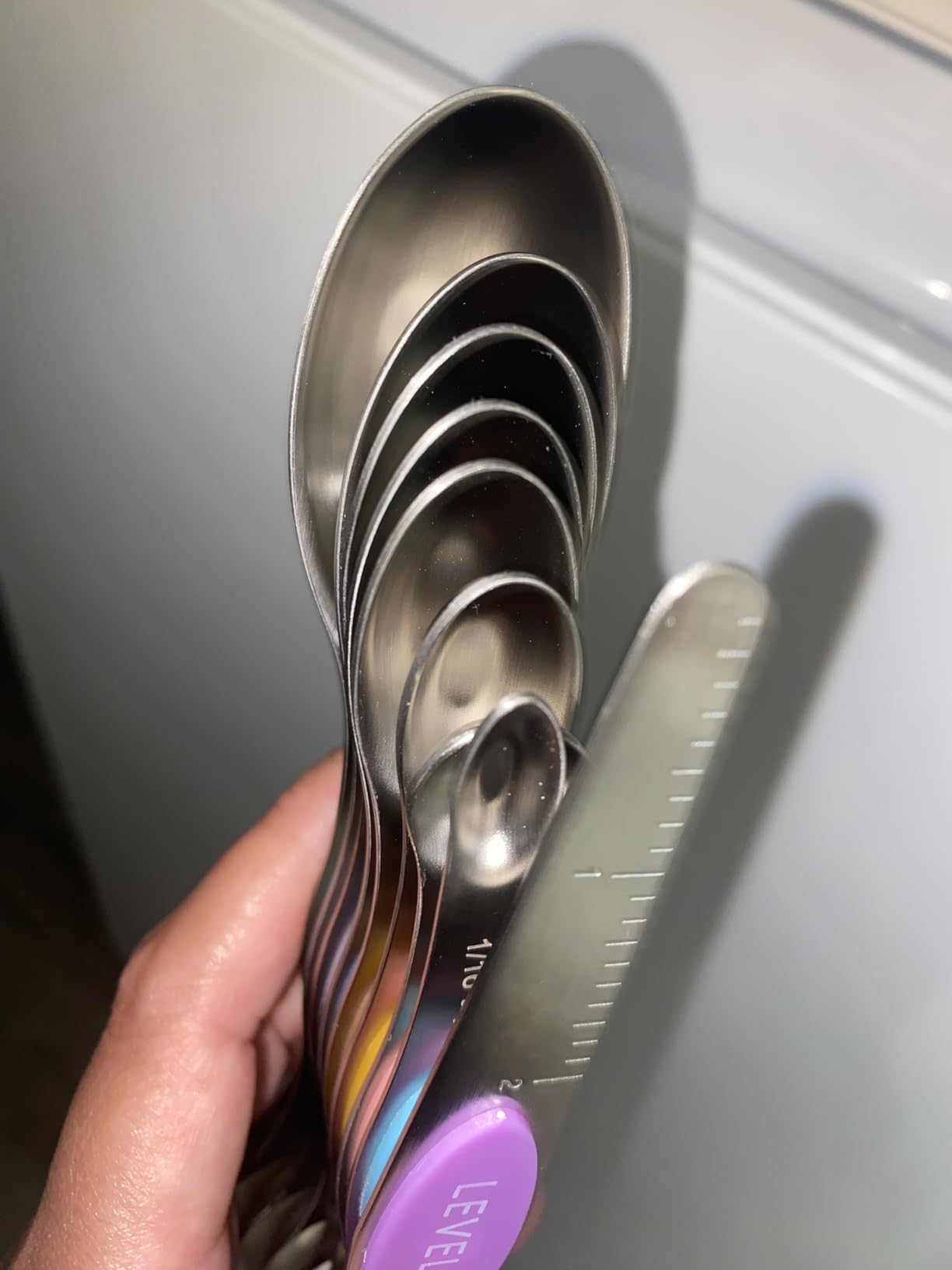 Magnetic Measuring Cups and Spoons Set-Heavy Duty 304 Stainless Steel，Double Measurement Markings，Set of 16 with Leveler for Measure Dry and Liquid Ingredients customer photo 1