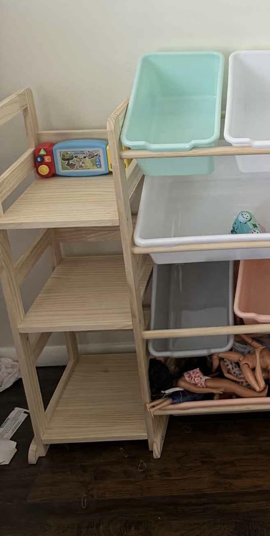 Toy Storage Organizer with Bookshelf, 3 Shelves and 12 Storage Bins customer photo 2