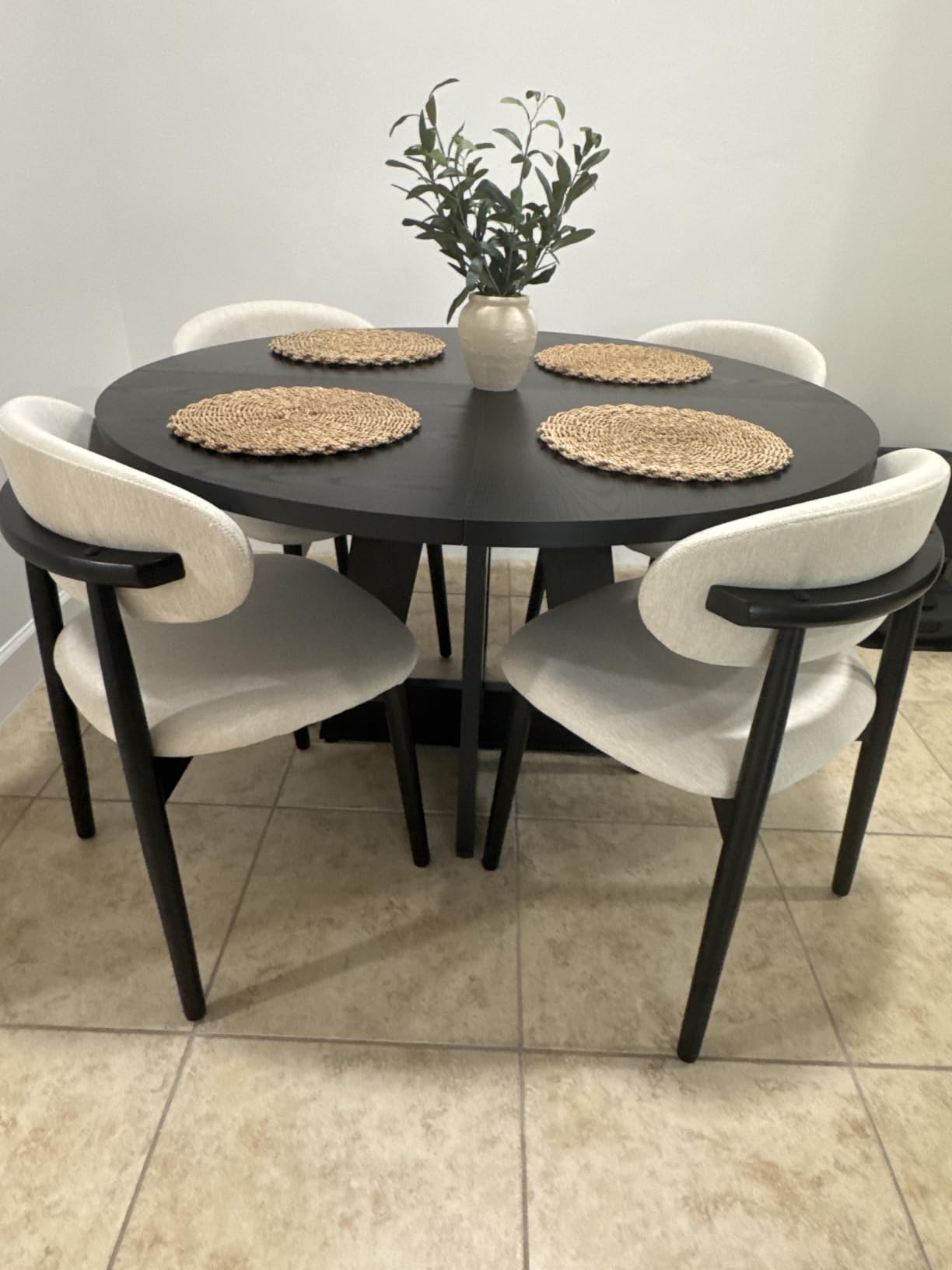 Tribesigns 47 inch Round Dining Table Wood Kitchen Table for Dining Room, 47