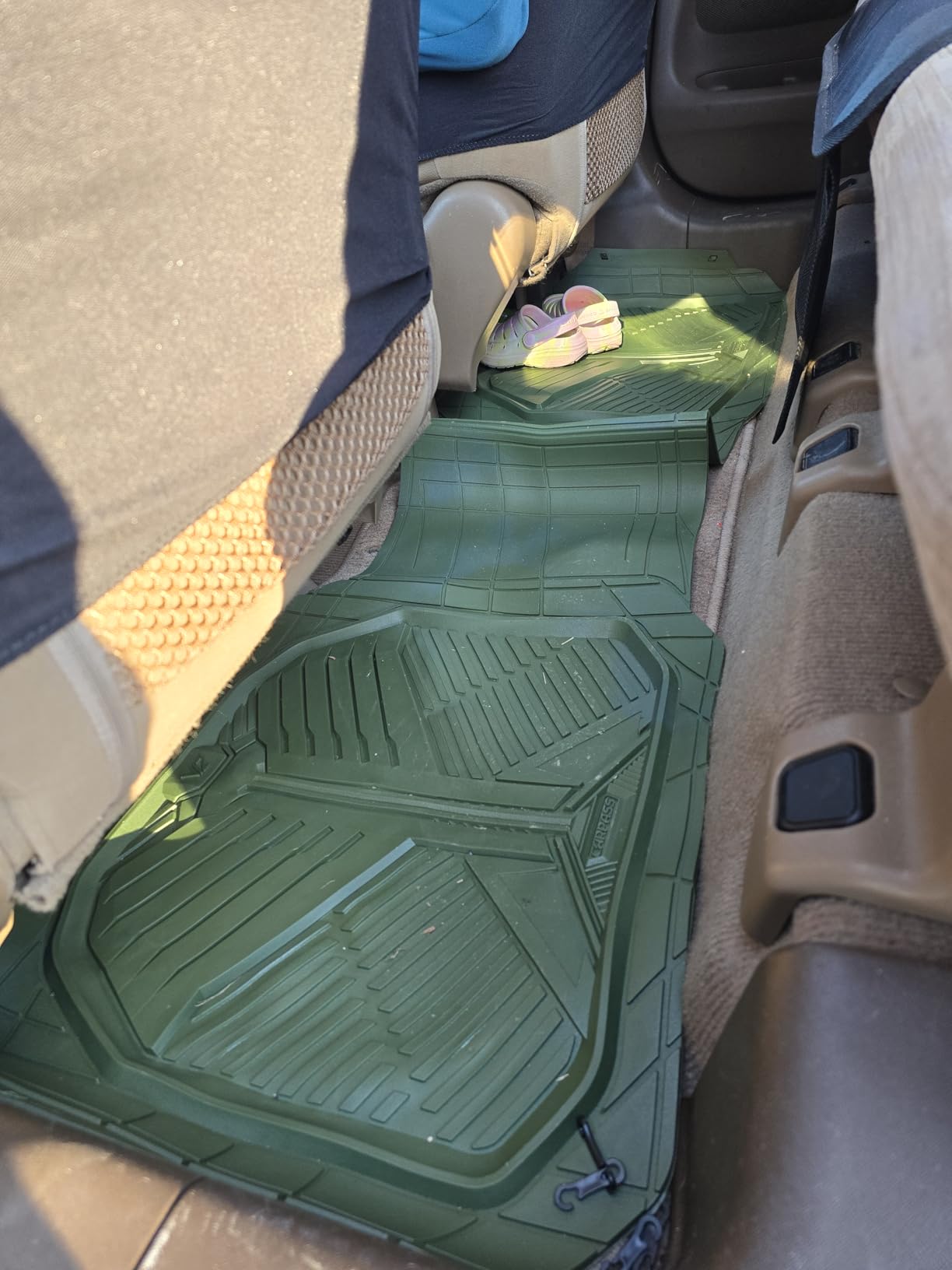 CAR PASS Heavy Duty Rubber Car Mats with Cargo Liner, Deep-Dish Car Floor Mats and Trunk Mat All Weather, Universal Trim-to-Fit for SUVs Trucks Sedans customer photo 1