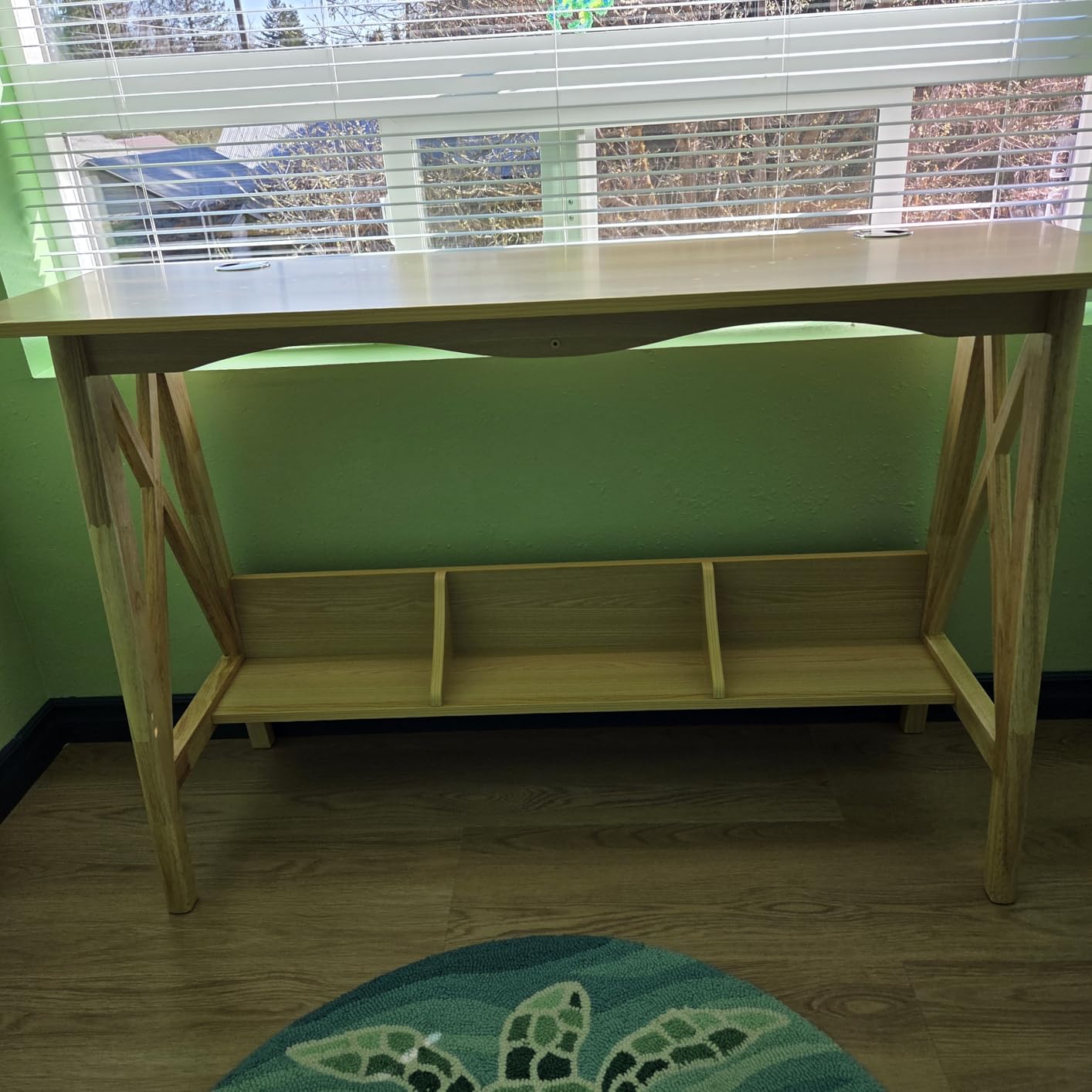 NELYE Extra Long Writing Desk with Bookshelf, 55