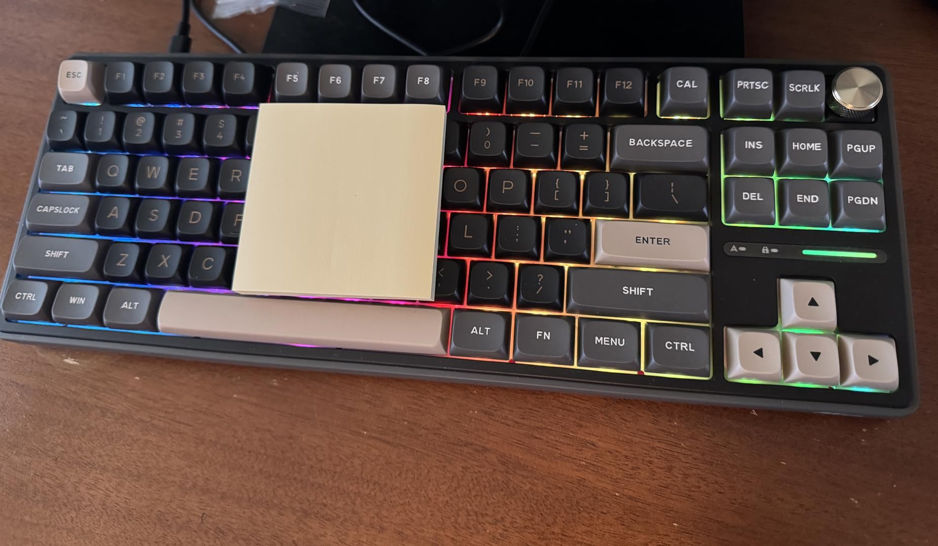 RK ROYAL KLUDGE R87 Pro Wired Mechanical Keyboard TKL with Knob, QMK/VIA | 75% Gaming Keyboard with Detachable Knob, Gasket Hot-Swappable RGB Backlit, 87 Keys Cherry Profile, Linear Creamy Switch, Grey customer photo 2