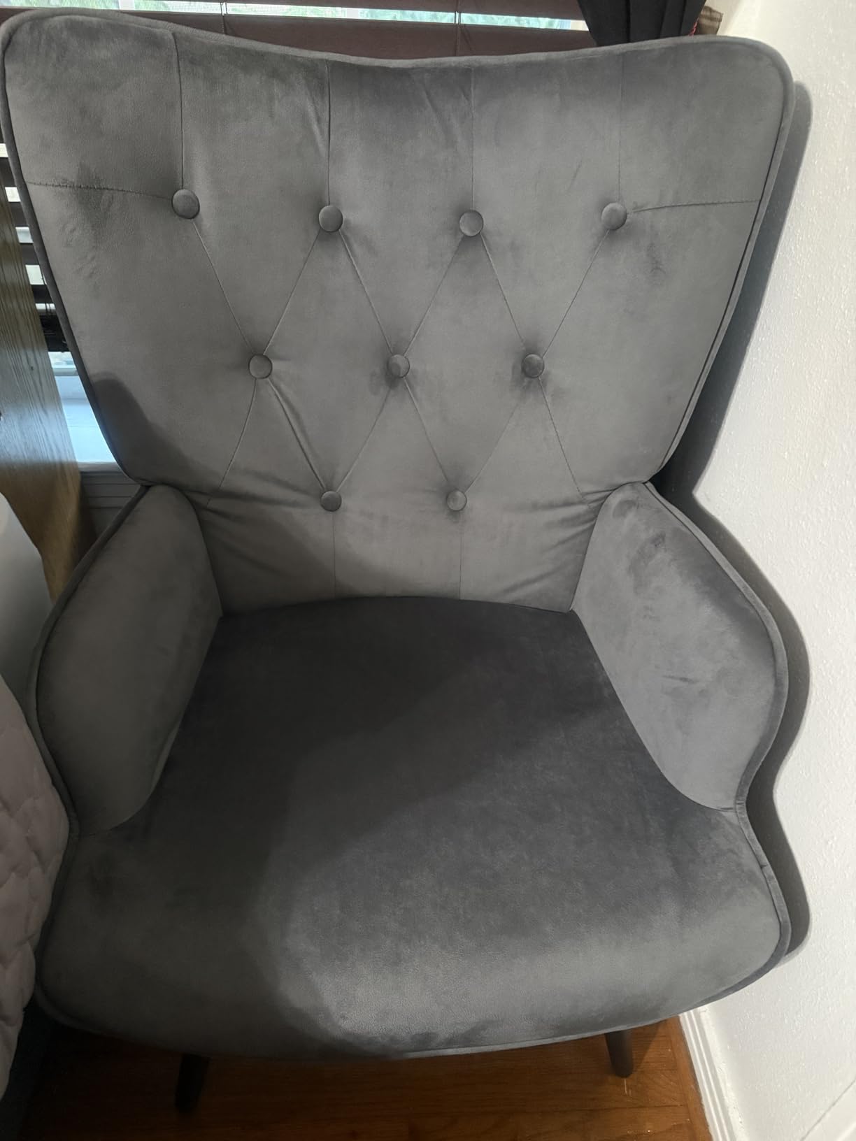 Furnimart Accent Chairs Set of 2, Brown PU Leather Reading Armchair with High Backrest, Wingback Corner Chair Mid Century Modern for Living Room, Bedroom, Waiting Room customer photo 1