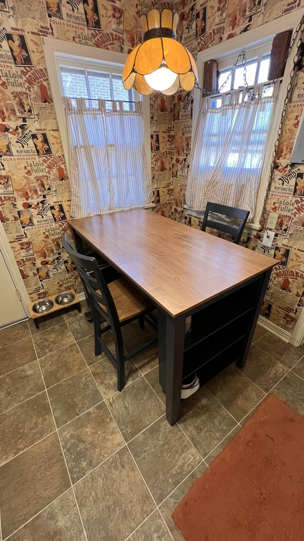 Signature Design by Ashley 1-Piece Counter Height Dining Table, 60-Inch | 60-inch butcher block veneer top with 3 storage shelves, Versatile kitchen island or workspace setup, Gesthaven Series customer photo 2