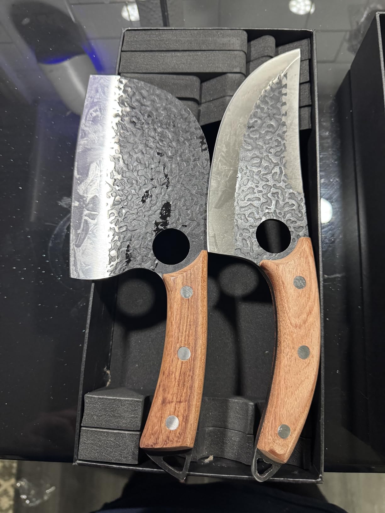 DRAGON RIOT Professional Butcher Knife Set for Meat Processing, 3Pcs High Carbon Steel Hand Forged Serbian Cleaver Chef Knife Set with Ergonomic Handles customer photo 2