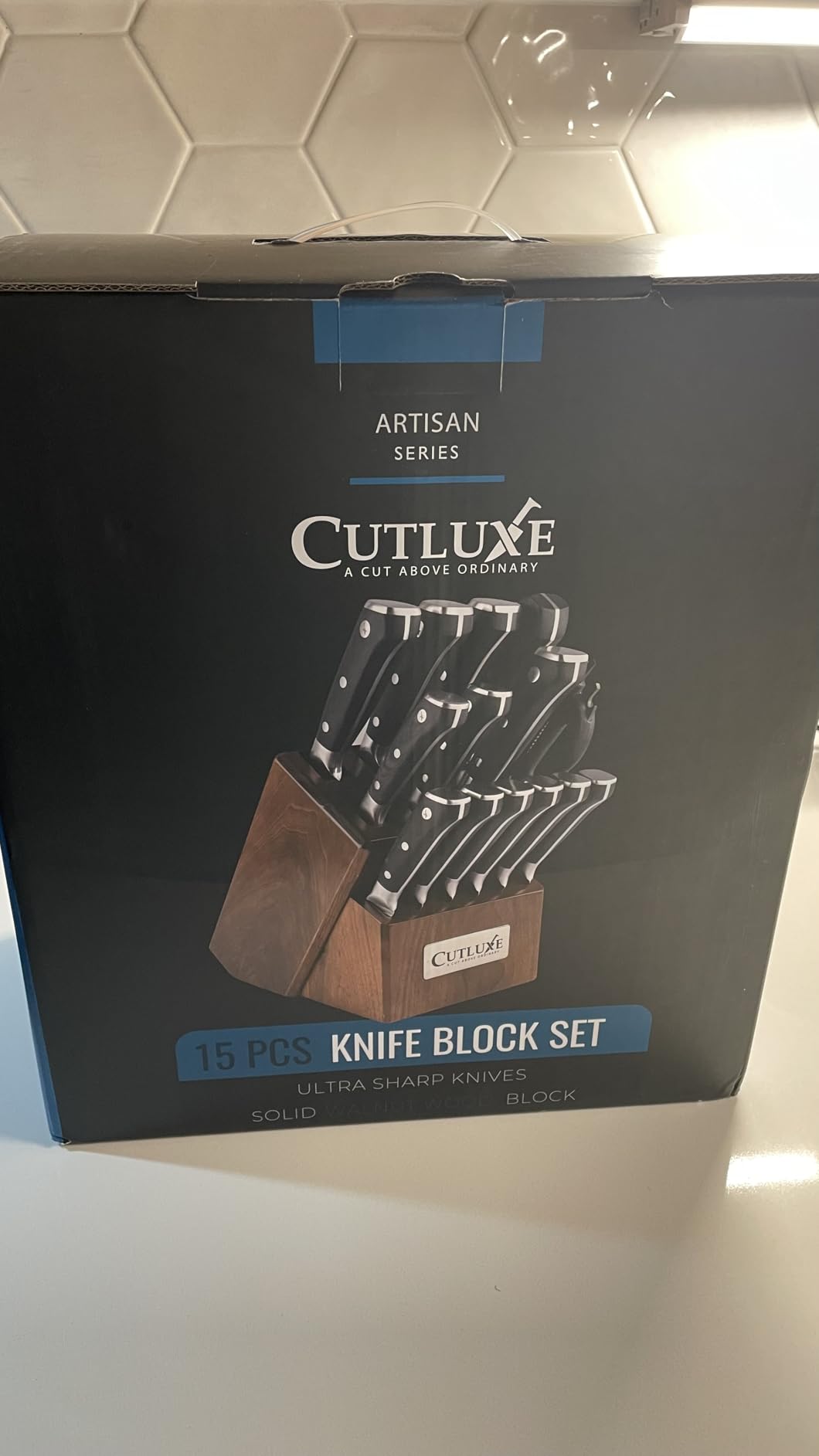 Cutluxe 15-Piece Knife Set, Kitchen Knives with Walnut Wood Block | High Carbon German Steel Blades, Full Tang Ergonomic Pakkawood Handles - Artisan Series customer photo 1