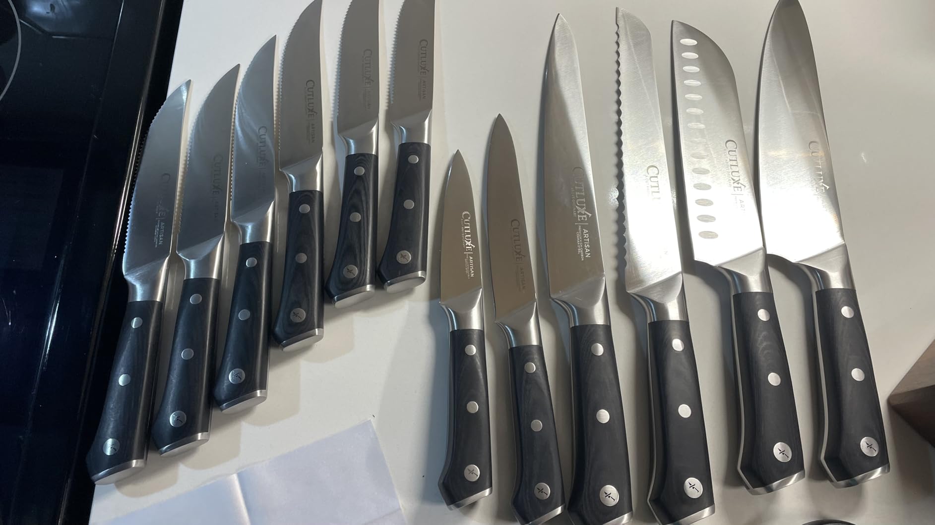Cutluxe 15-Piece Knife Set, Kitchen Knives with Walnut Wood Block | High Carbon German Steel Blades, Full Tang Ergonomic Pakkawood Handles - Artisan Series customer photo 2