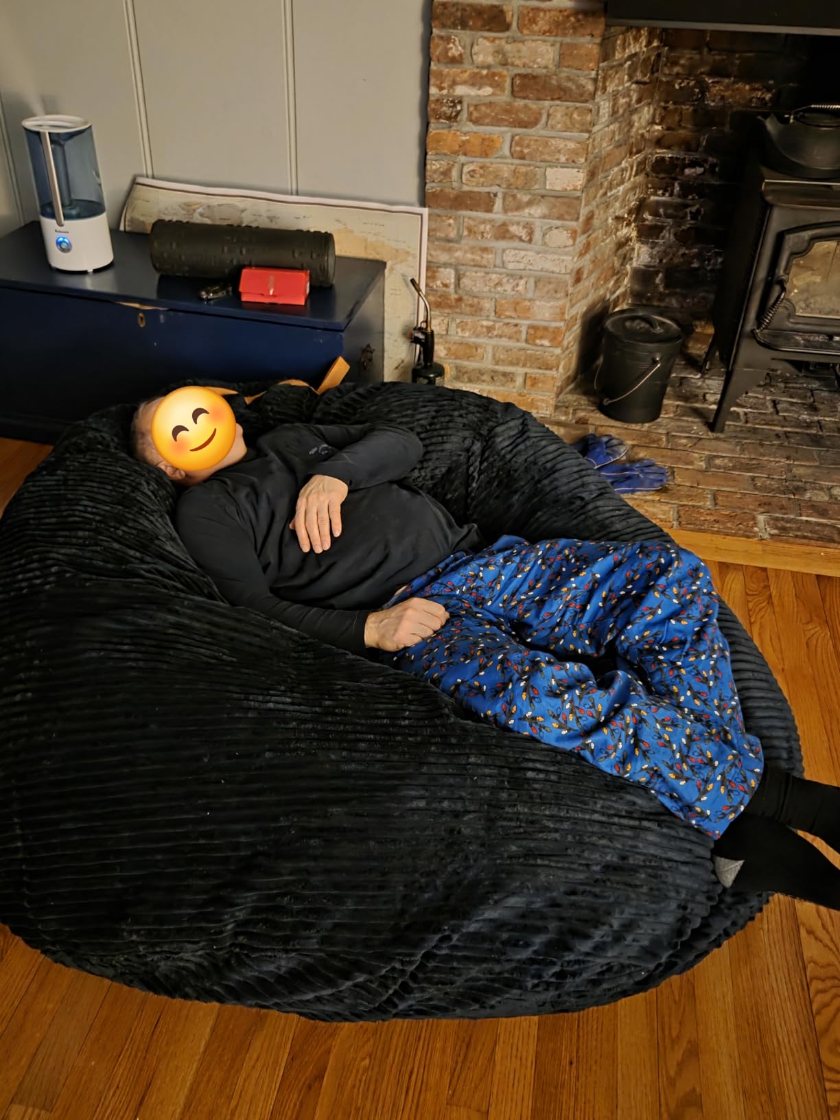 Big Joe Fuf 7Ft Giant Foam Bean Bag Chair, Oversized Couch with Removable Cover for Kids, Teens, Adults, Vanilla Latte Corded Plush, 7 Foot customer photo 2
