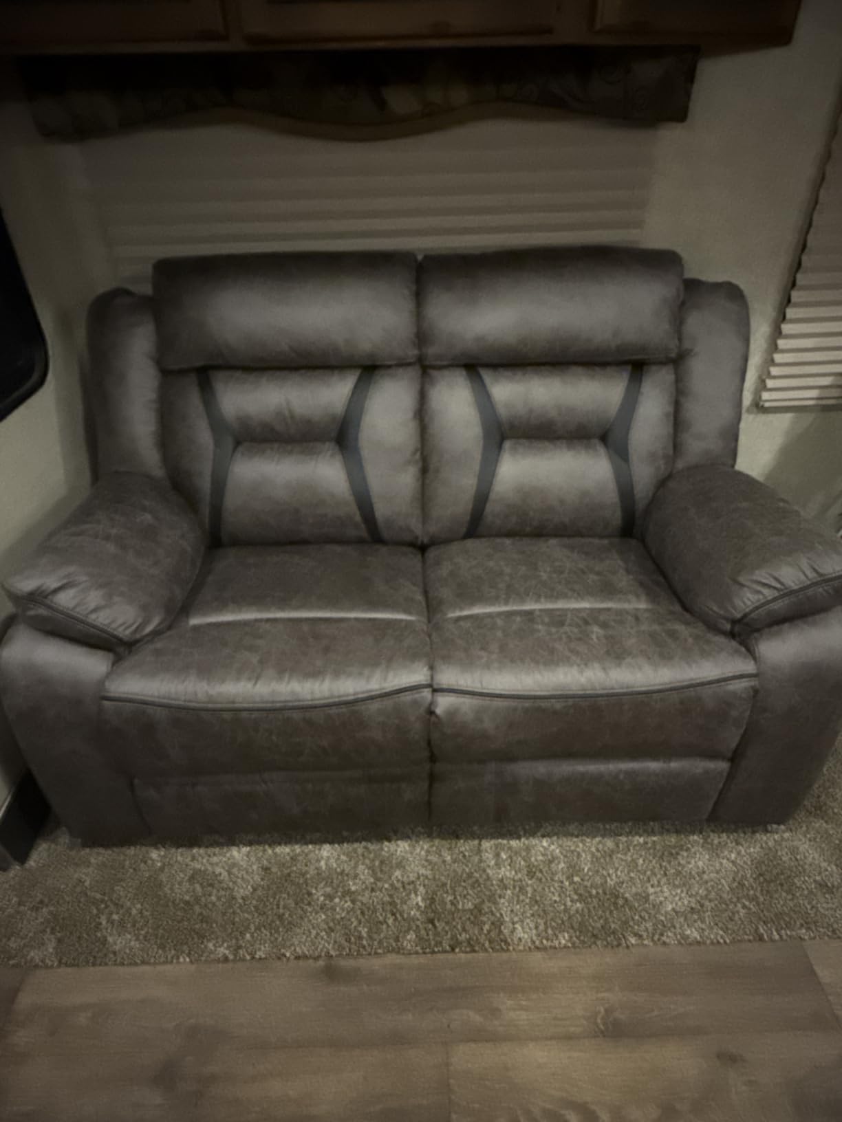 EBELLO Faux Leather Manual Reclining Sofa, 3 Seat Recliner Sofa Chair, Couch Furniture for Living Room, Furniture, Meeting Room, Brown (3 Seat Sofa) customer photo 2