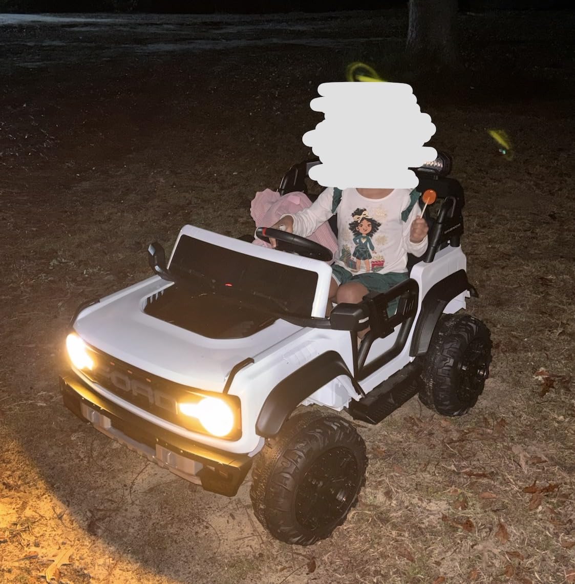 ENYOPRO 2 Seater Ride On Car for Kids, 24V Licensed Ford Bronco Raptor Electric Power Ride On Truck Toy with Remote Control, 4 Wheels Shock Absorption, Soft Start, Bluetooth, Radio, 3 Speed - Blue customer photo 2