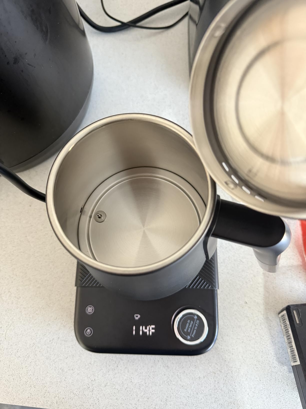 Gooseneck Electric Kettle HIYAKOI with ±1°F Temperature Control, Pour Over Kettle for Coffee & Tea, 1200W Rapid Heating, Stainless Steel Water Boiler with 12H Keep Warm & Built-in Timer, 0.8L/27oz customer photo 1