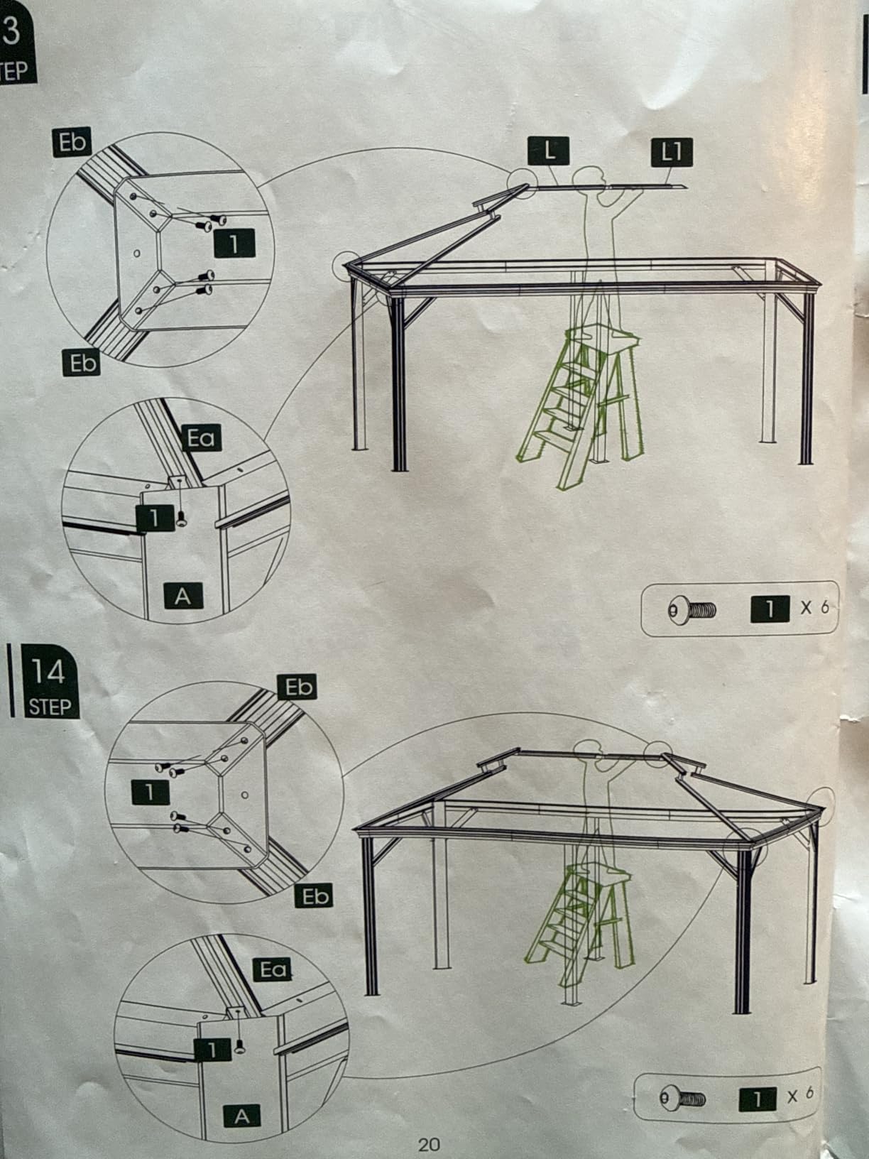 Aoxun Hardtop Gazebo, 12 x 16ft Wooden Finish Coated Aluminum Frame Canopy, Galvanized Steel Double Top, Outdoor Permanent Metal Pavilion with Curtains and Netting, for Backyard, Patio and Deck customer photo 2